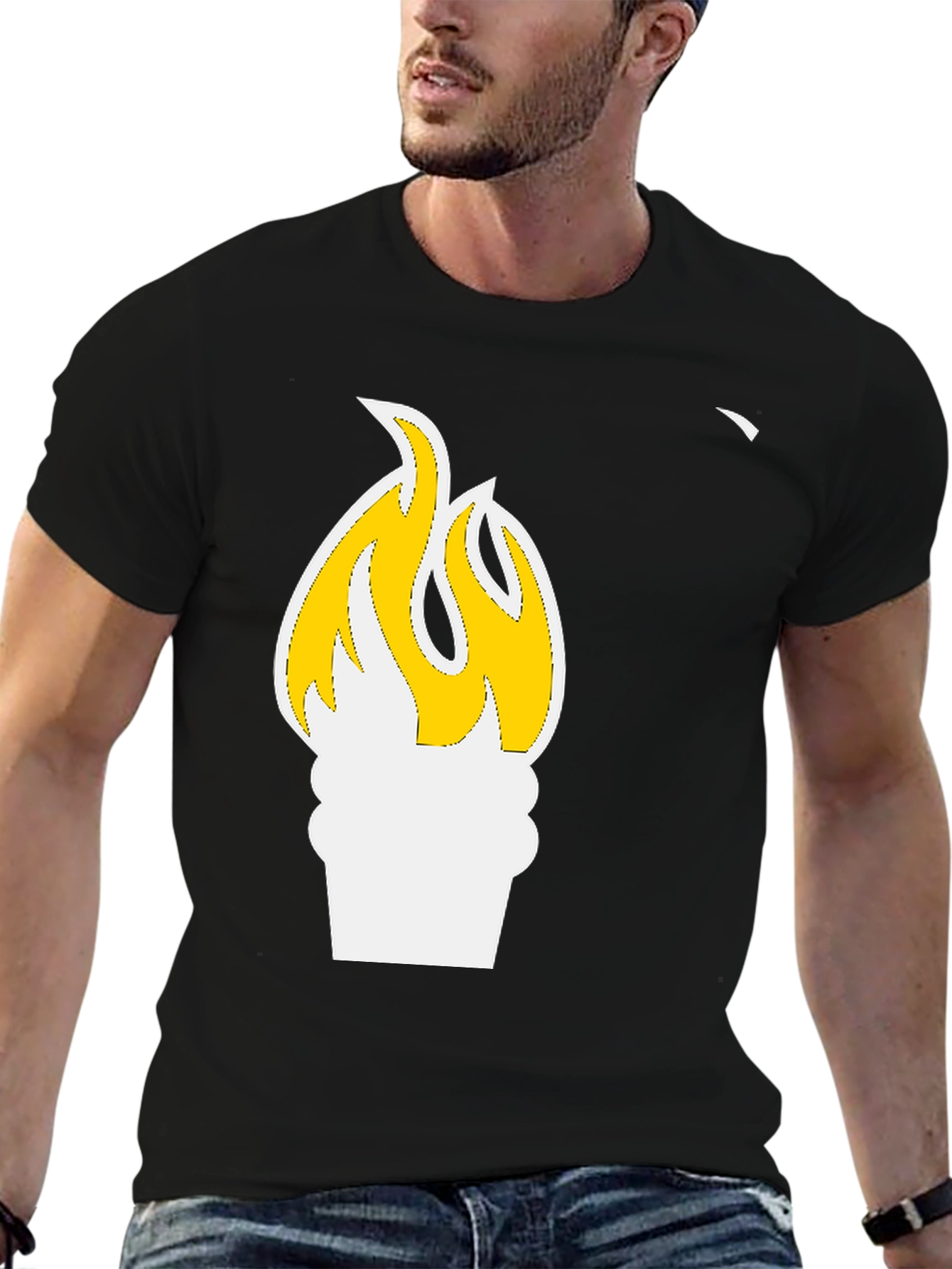 Flame Graphic Black T-Shirt