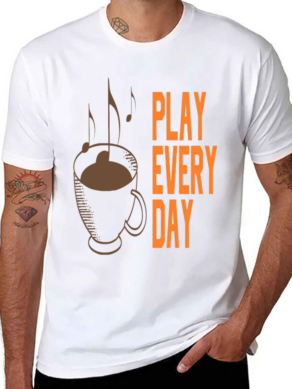 Play Every Day Coffee Music Graphic Tee
