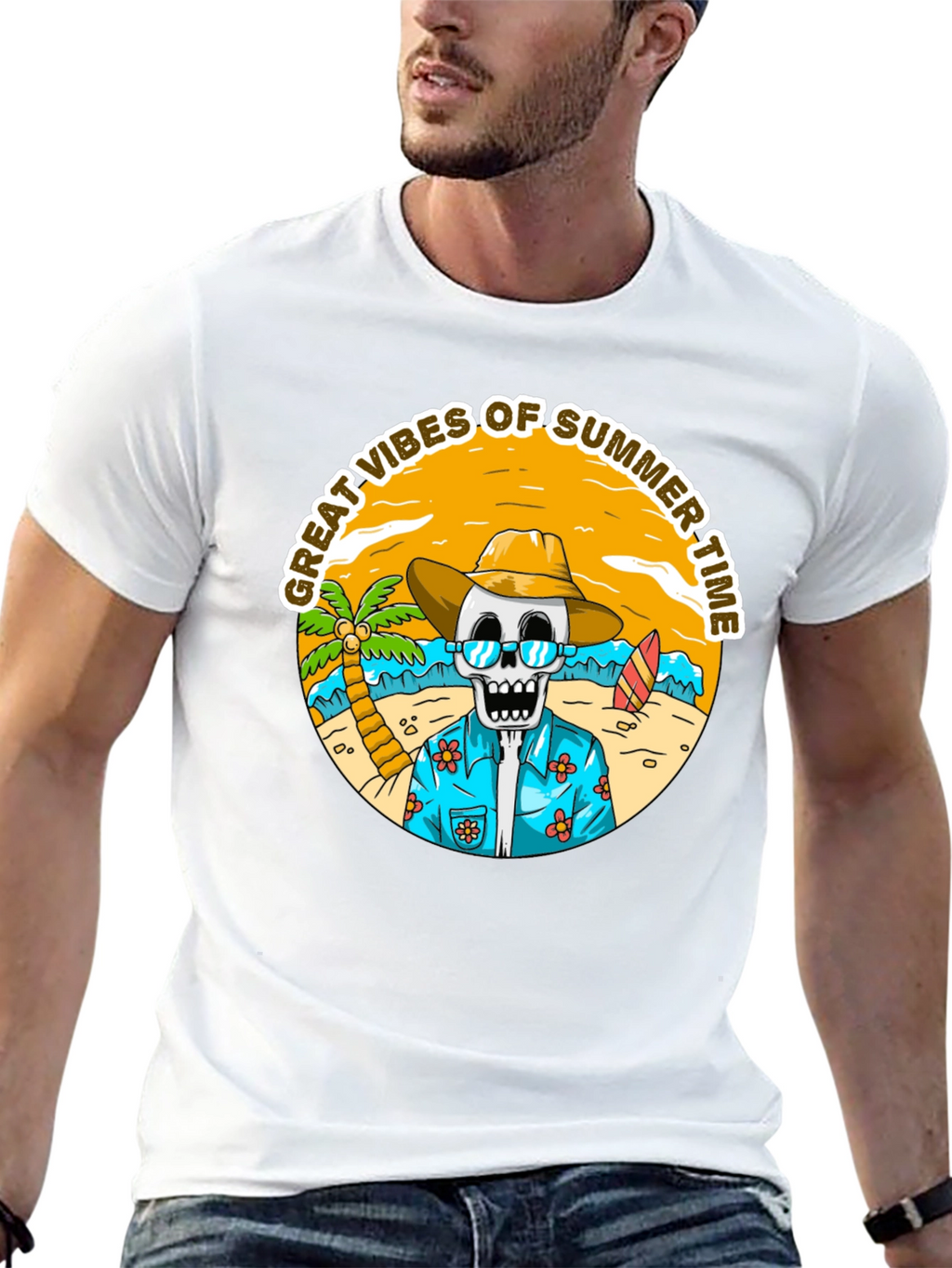 Summer Vibes Skeleton T-Shirt