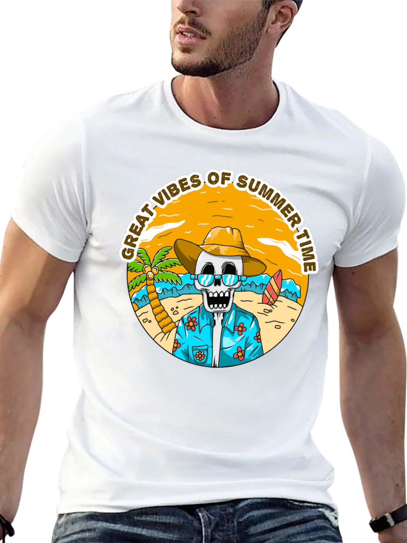 Summer Vibes Skeleton T-Shirt