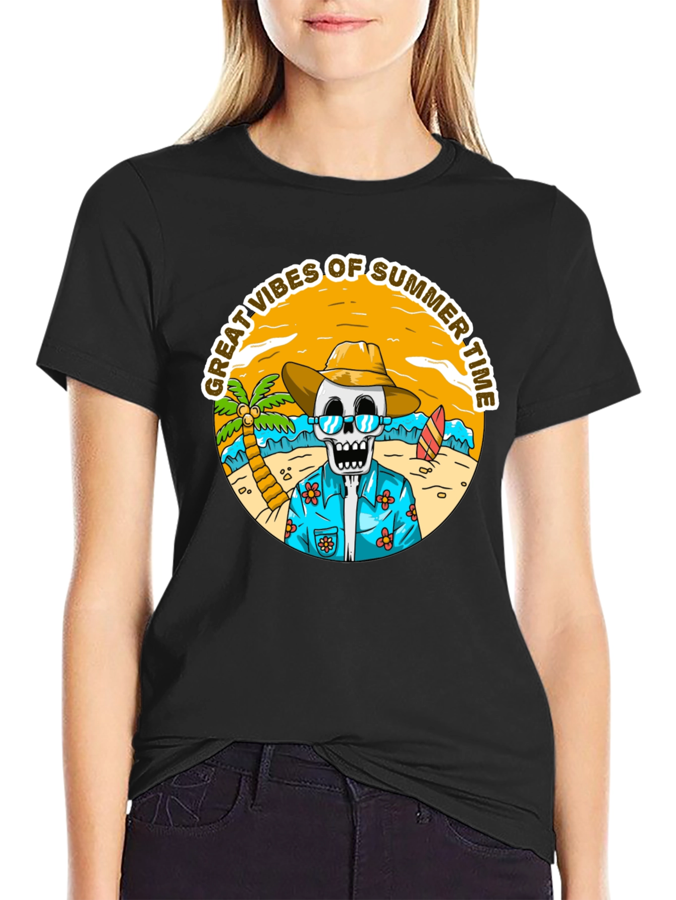 Summer Vibes Skeleton T-Shirt