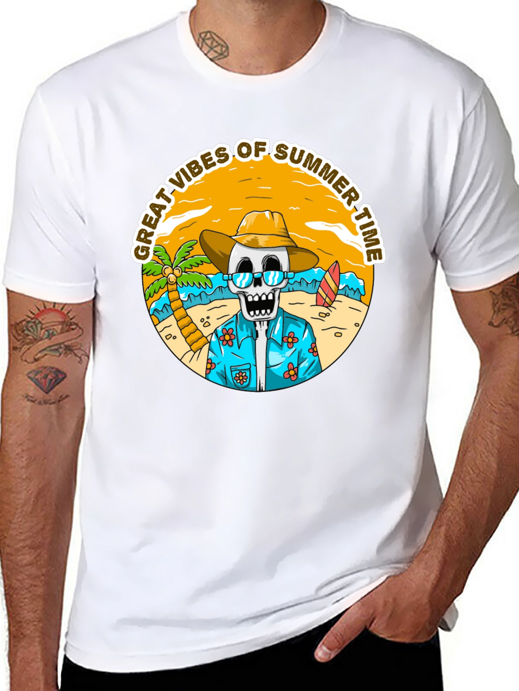 Summer Vibes Skeleton T-Shirt