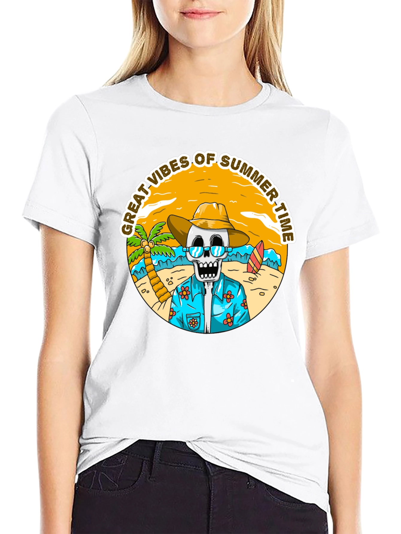 Summer Vibes Skeleton T-Shirt