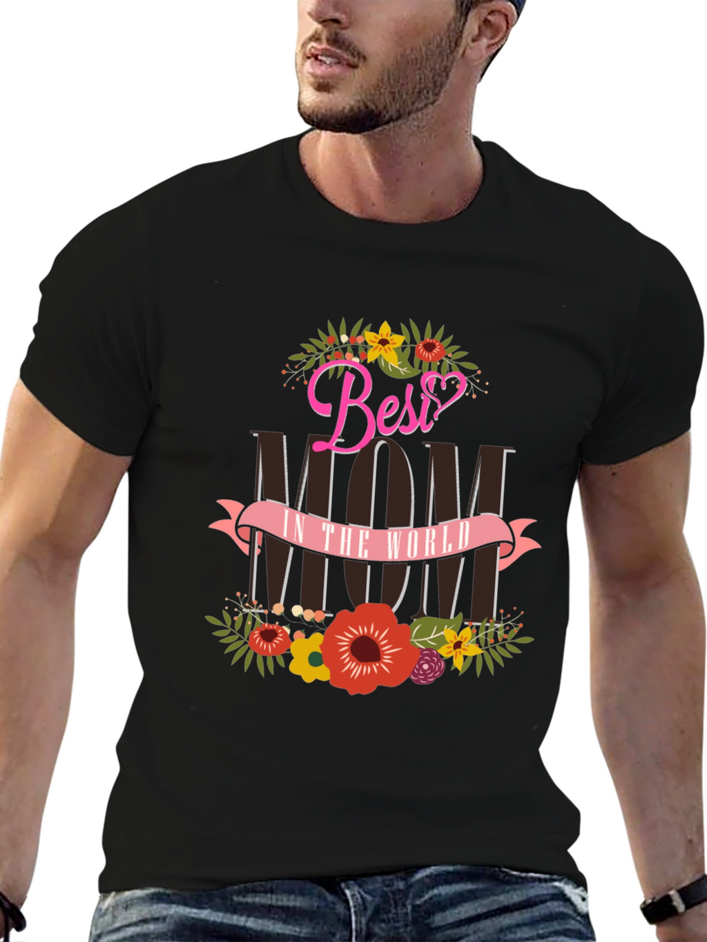Best Mom T-Shirt Floral Design