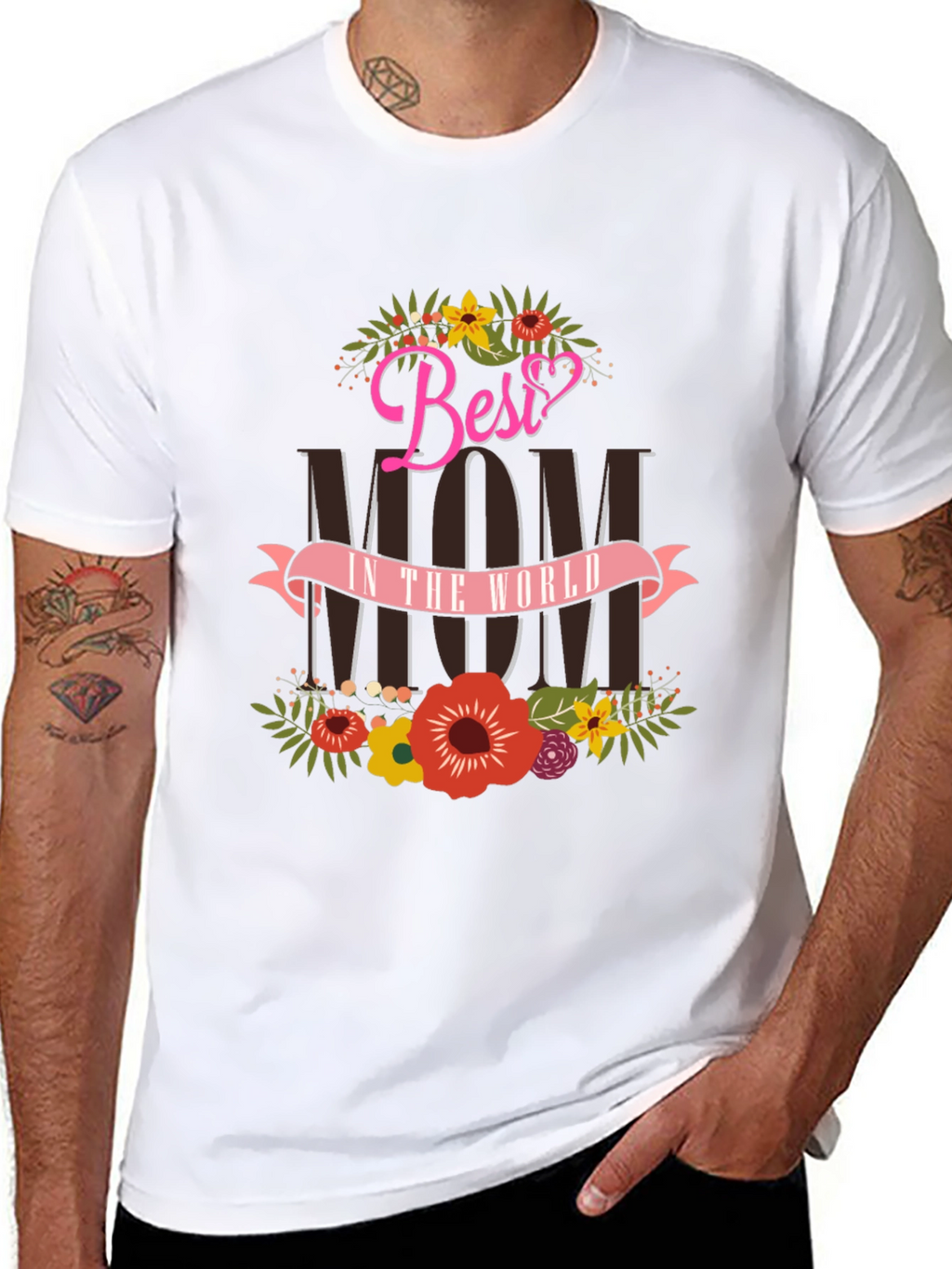 Best Mom T-Shirt Floral Design
