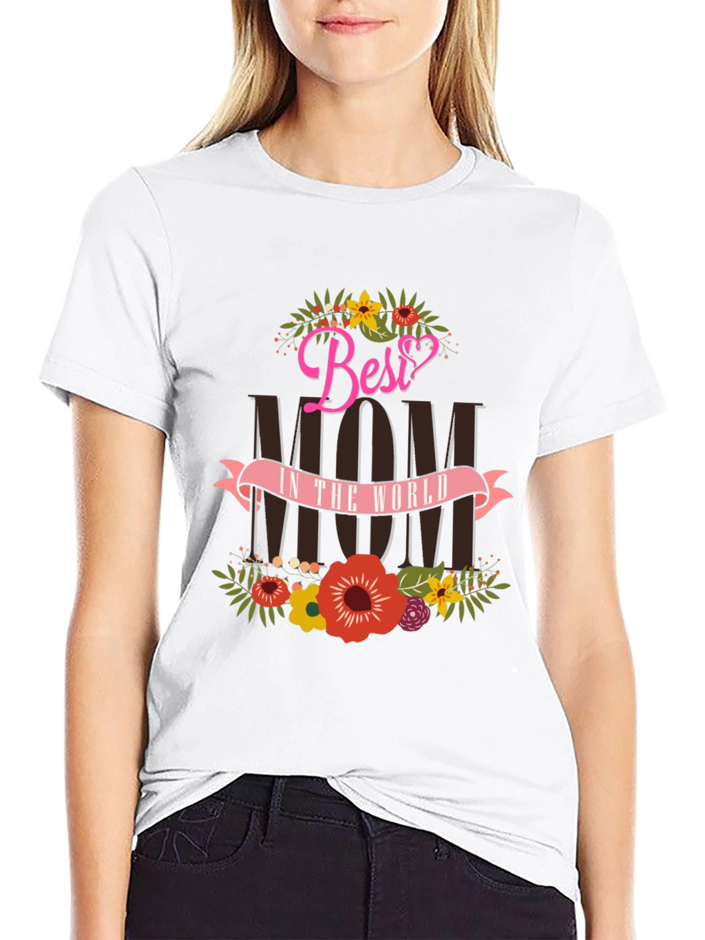 Best Mom T-Shirt Floral Design
