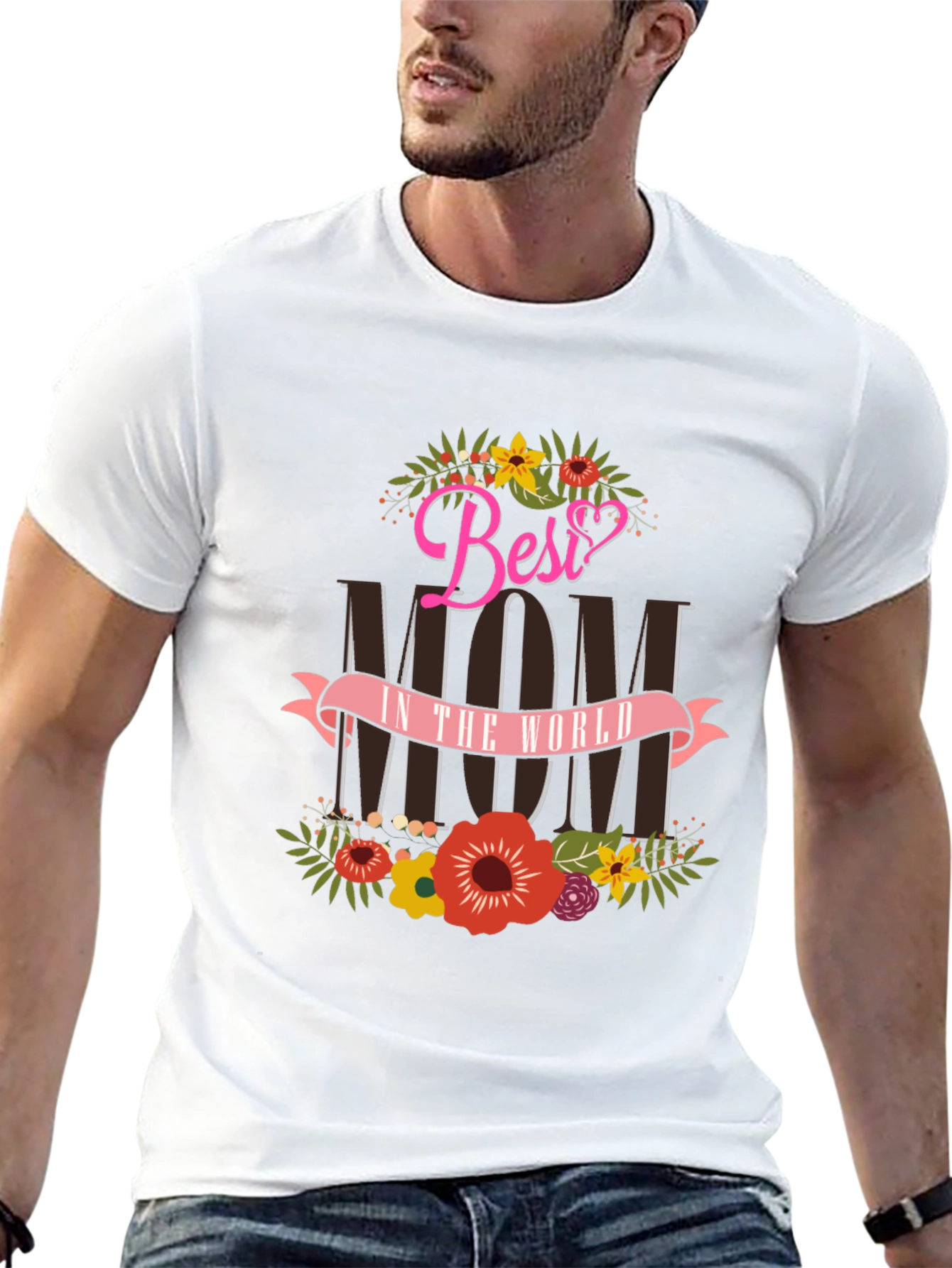 Best Mom T-Shirt Floral Design