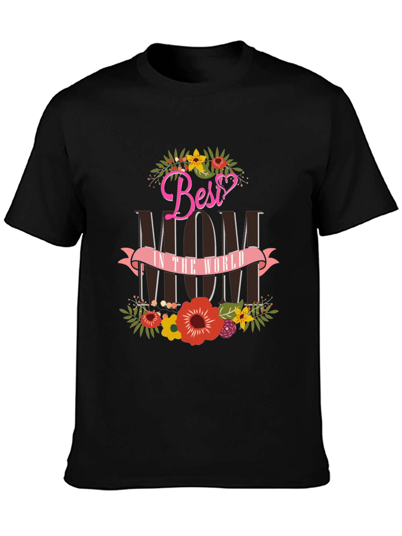 Best Mom T-Shirt Floral Design