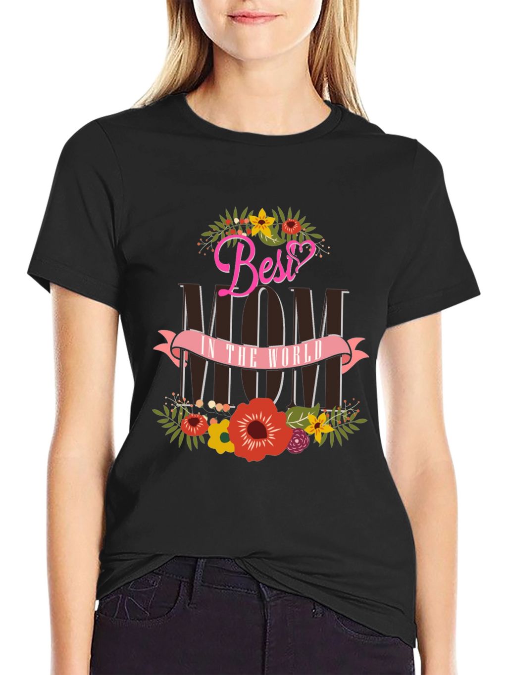 Best Mom T-Shirt Floral Design