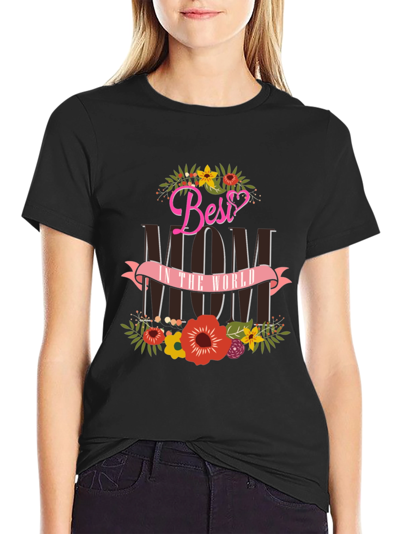 Best Mom T-Shirt Floral Design
