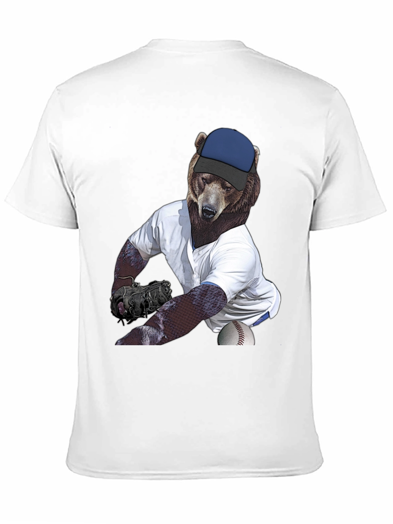 Bear Pitcher Graphic Tee - Black