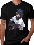 Bear Pitcher Graphic Tee - Black