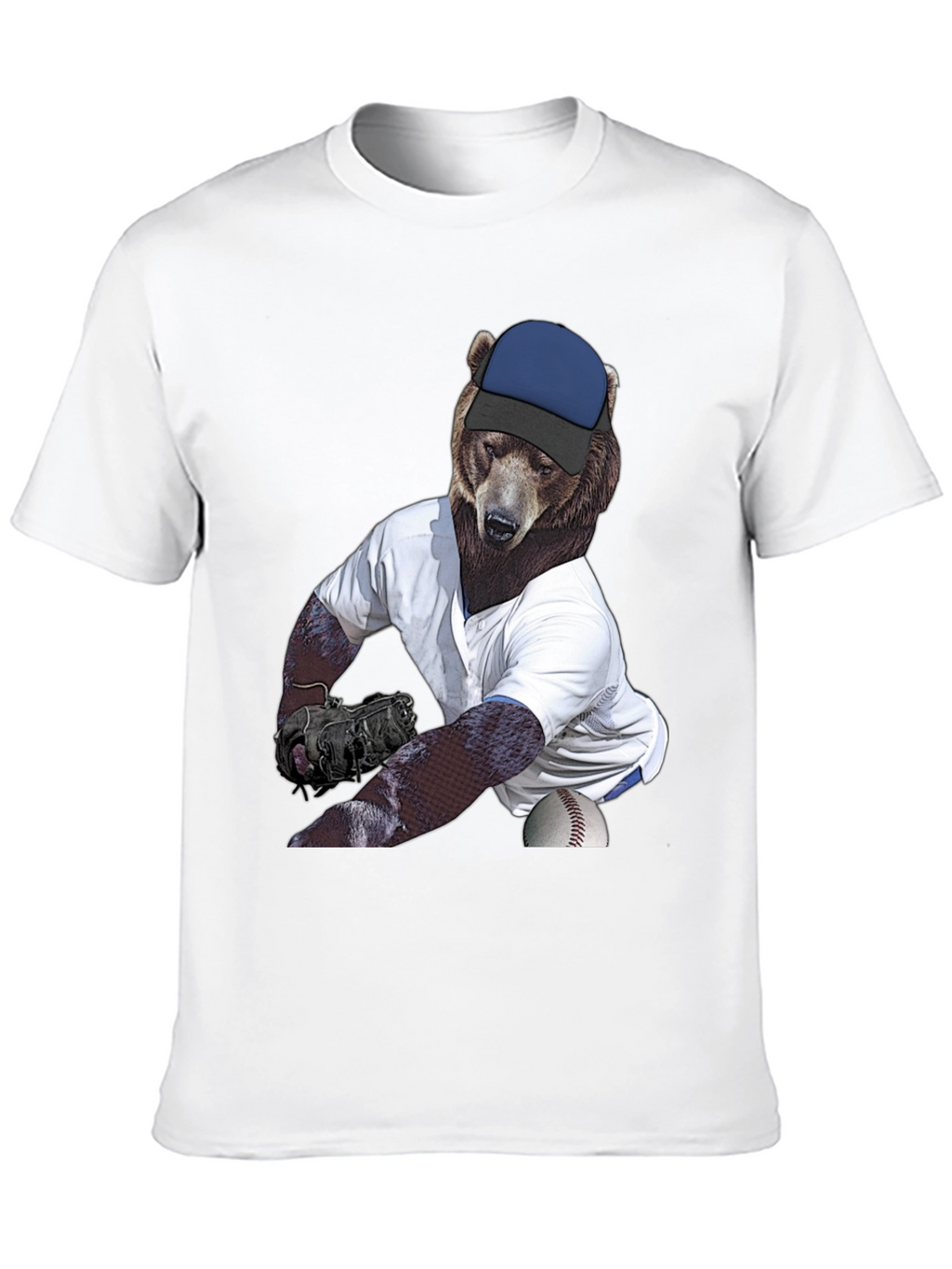 Bear Pitcher Graphic Tee - Black