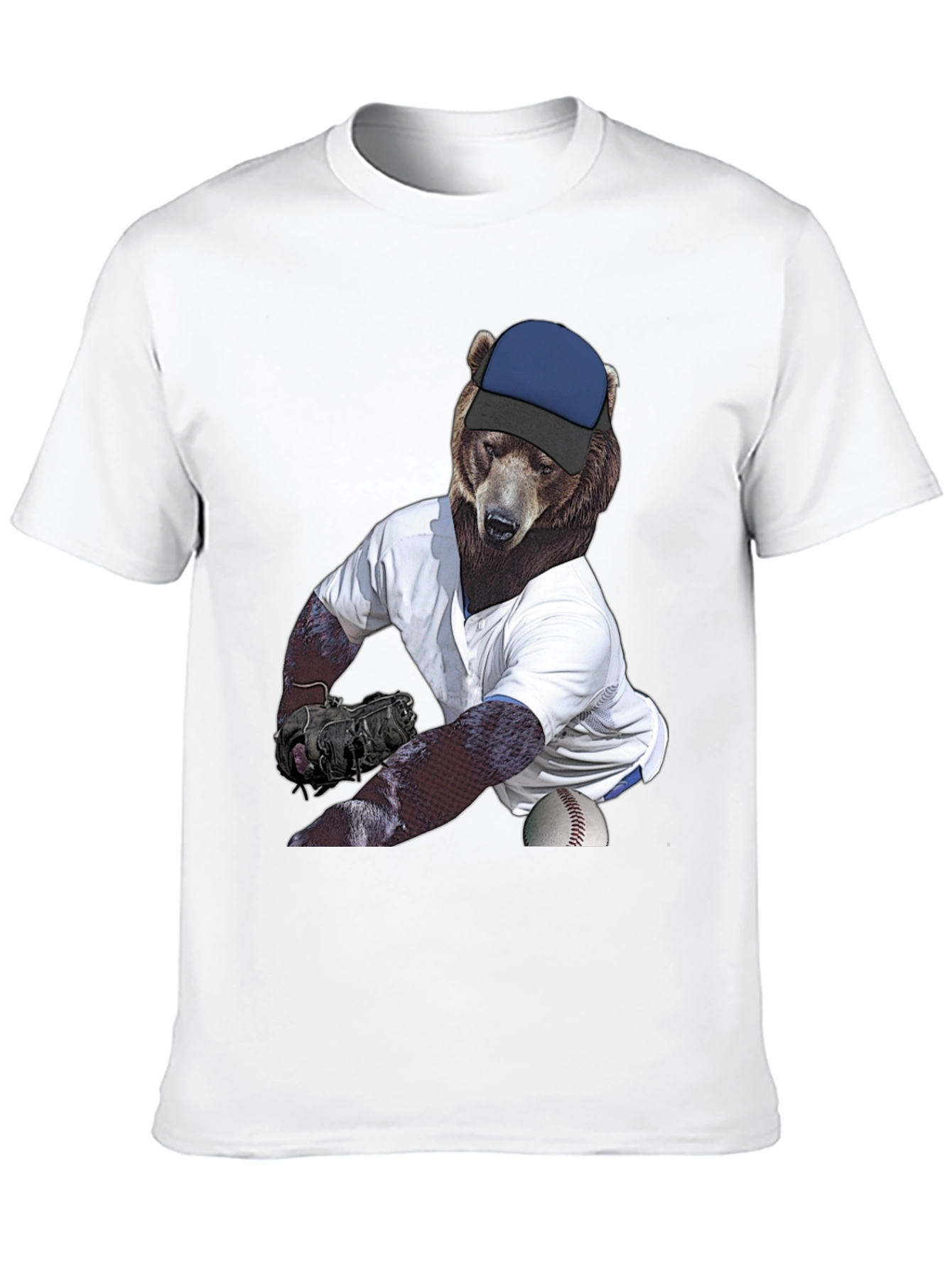 Bear Pitcher Graphic Tee - Black