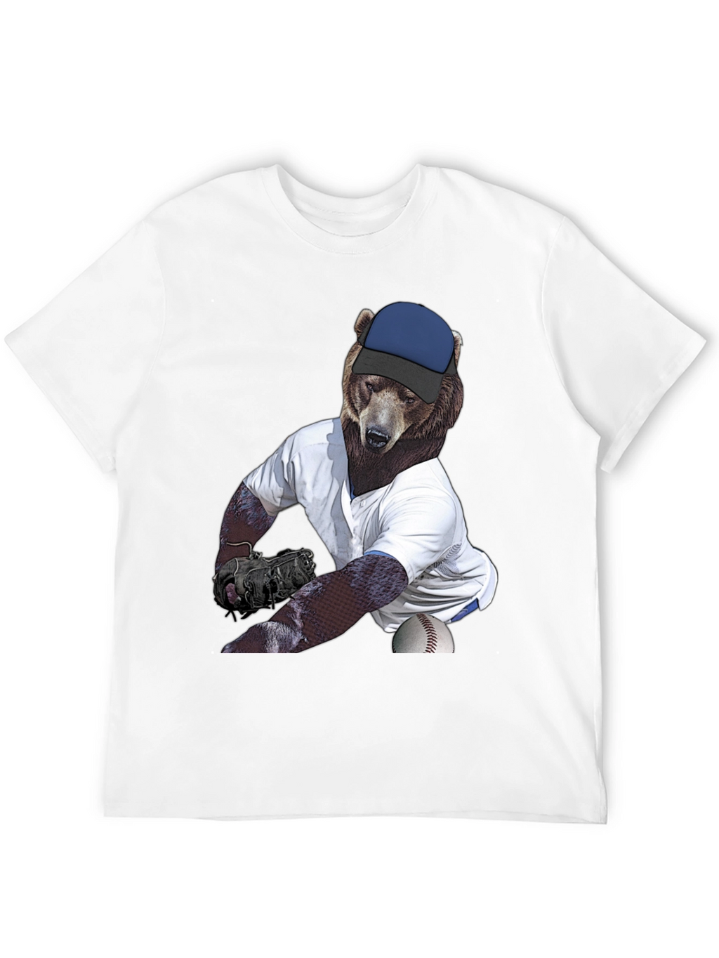 Bear Pitcher Graphic Tee - Black