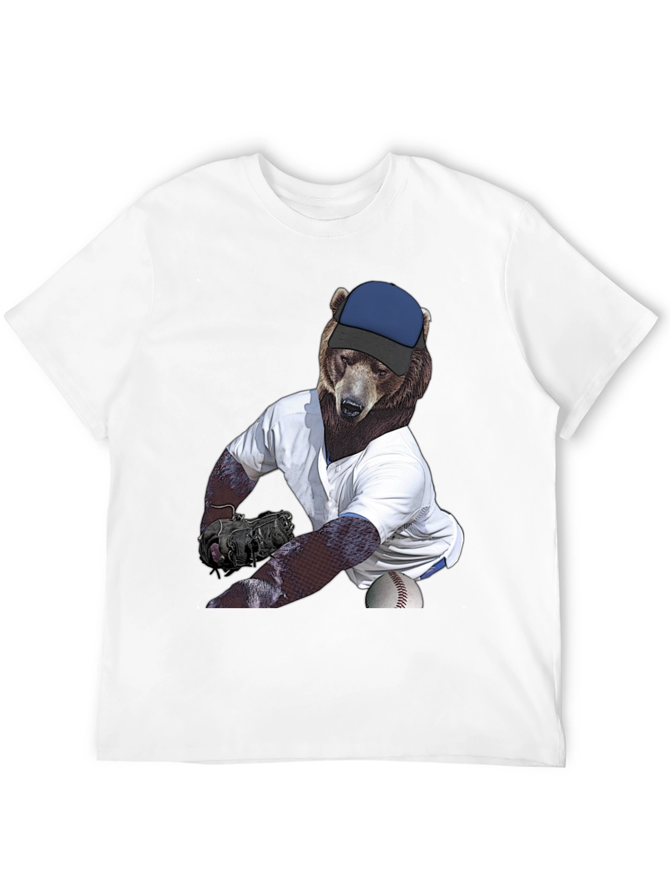 Bear Pitcher Graphic Tee - Black