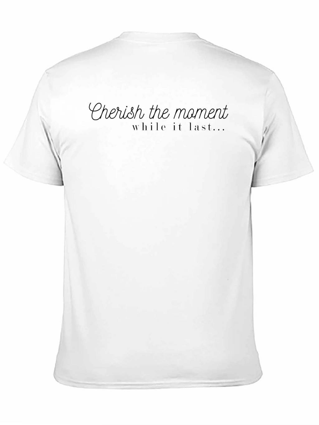 Cherish The Moment Black Graphic T-Shirt