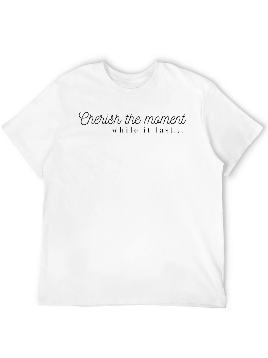 Cherish The Moment Black Graphic T-Shirt