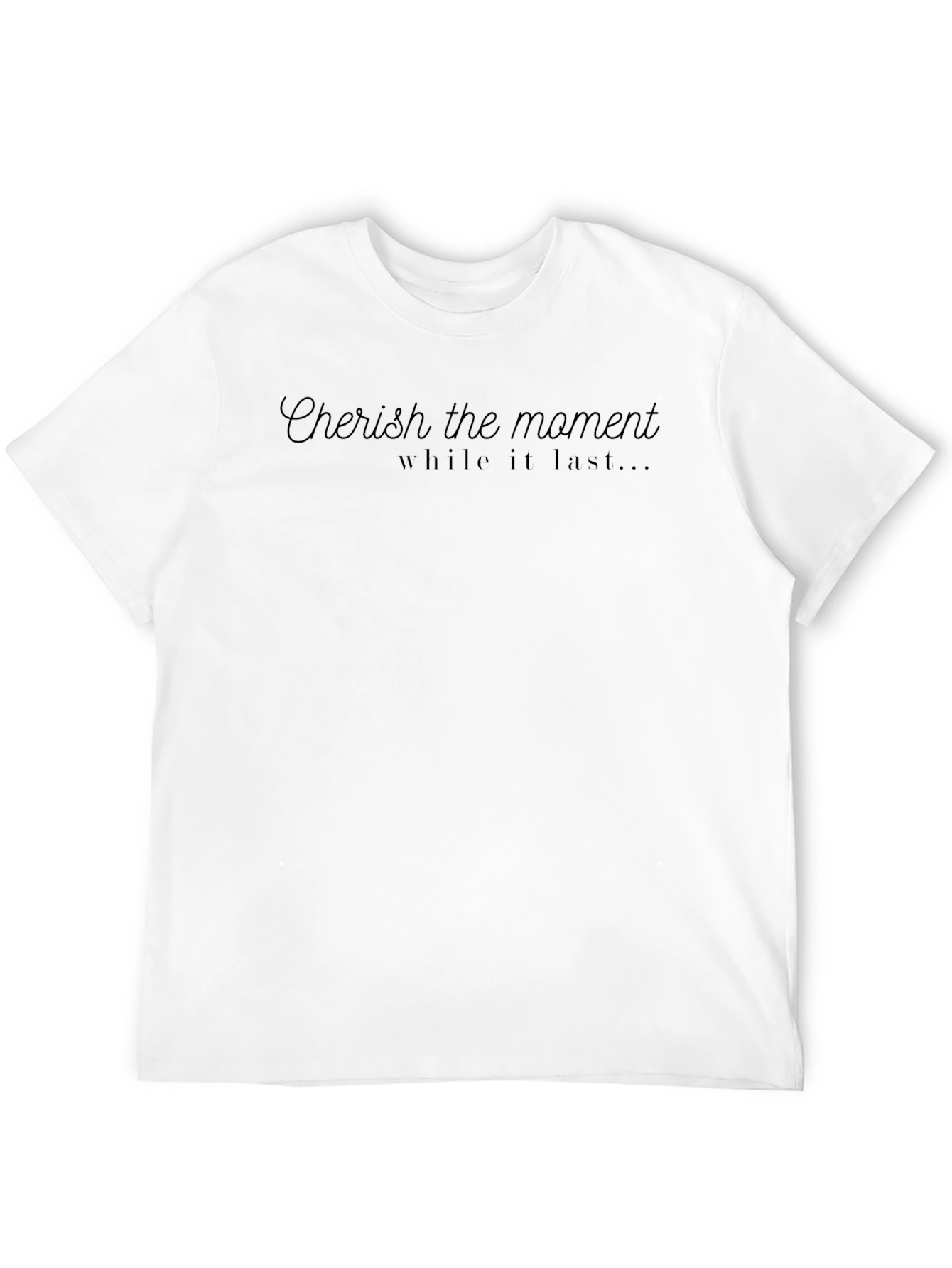 Cherish The Moment Black Graphic T-Shirt