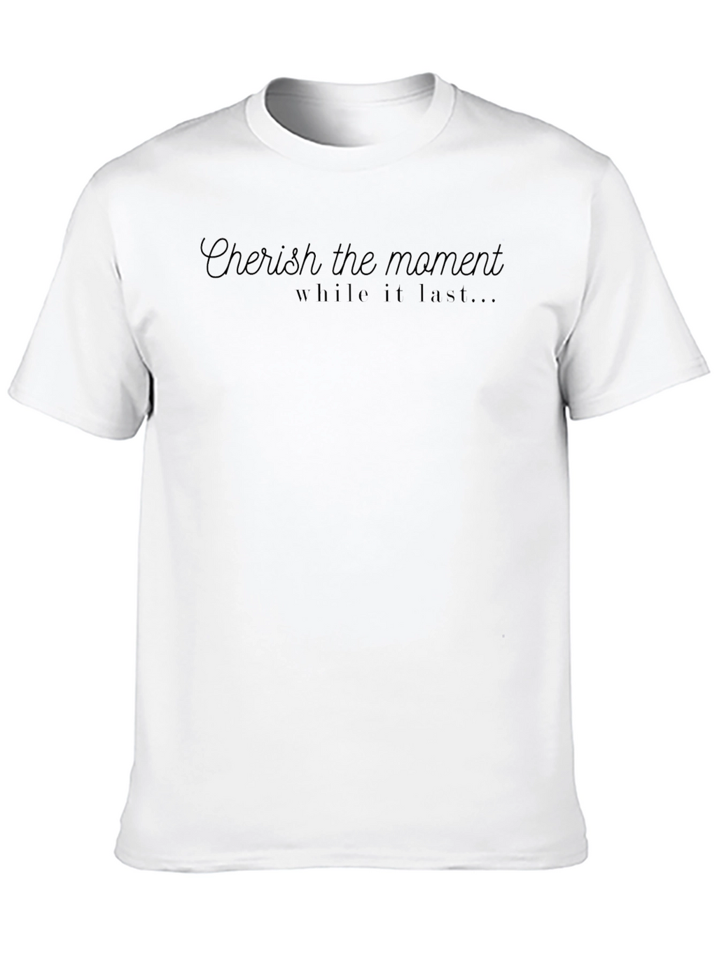Cherish The Moment Black Graphic T-Shirt