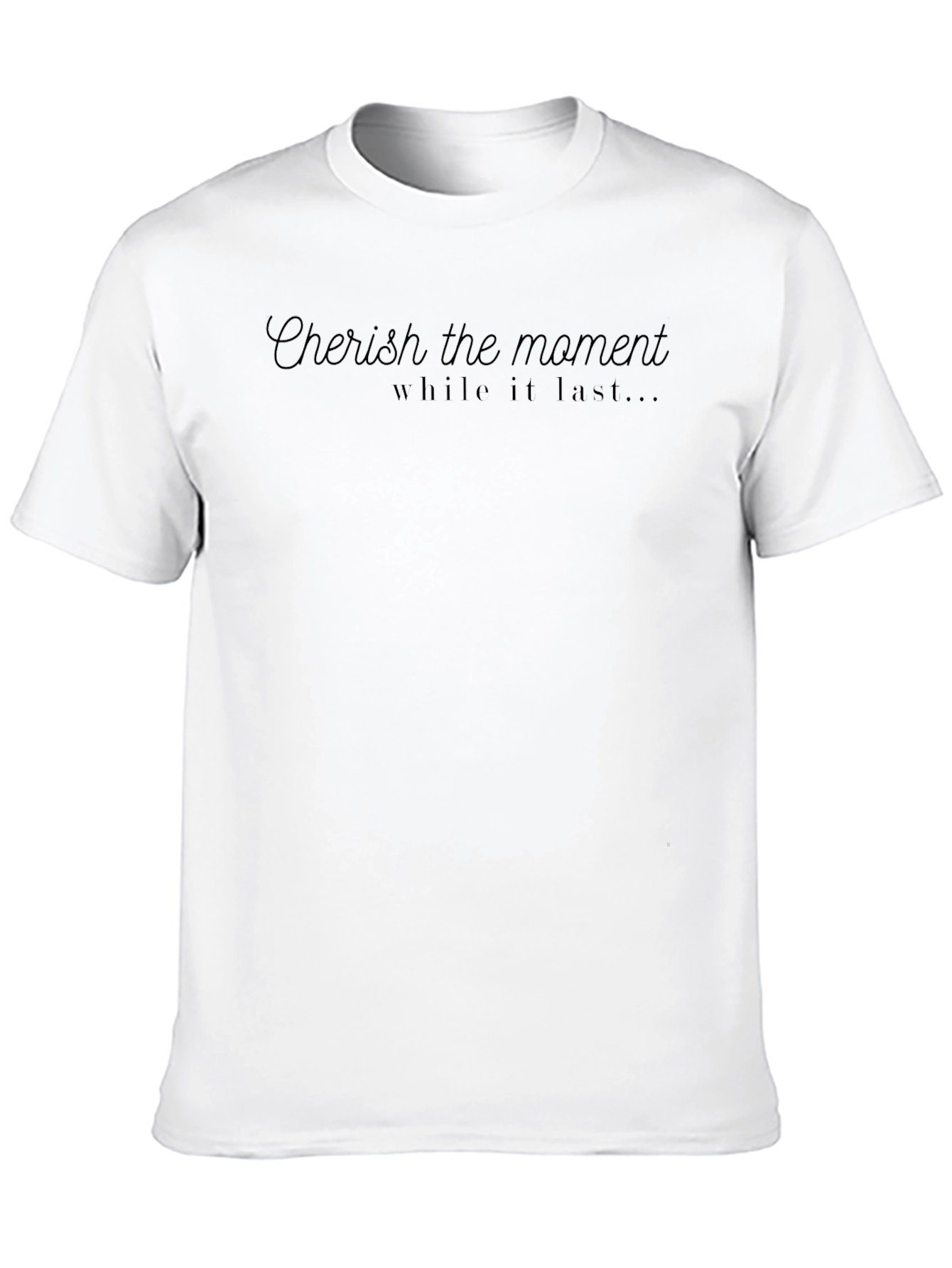 Cherish The Moment Black Graphic T-Shirt