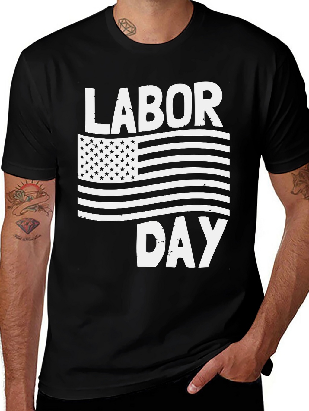 Labor Day USA Flag Graphic T-Shirt