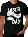 Labor Day USA Flag Graphic T-Shirt