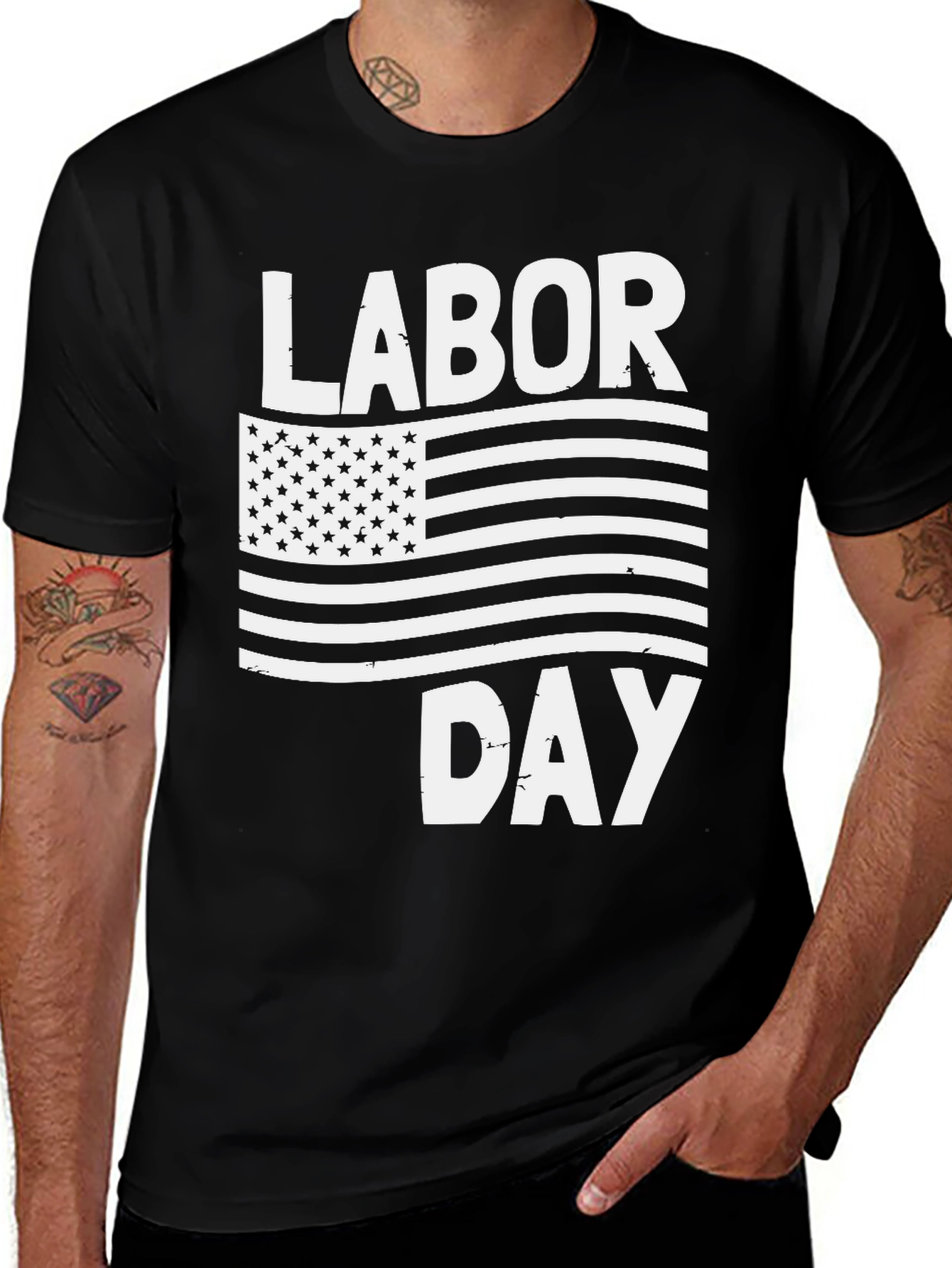 Labor Day USA Flag Graphic T-Shirt