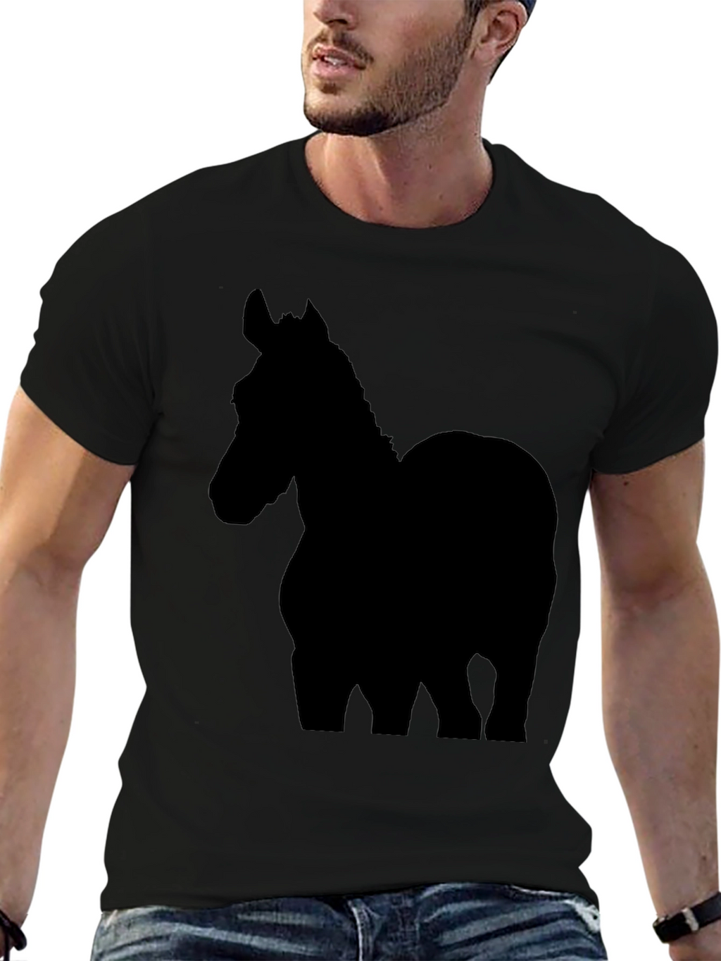 Black Horse Silhouette T-Shirt