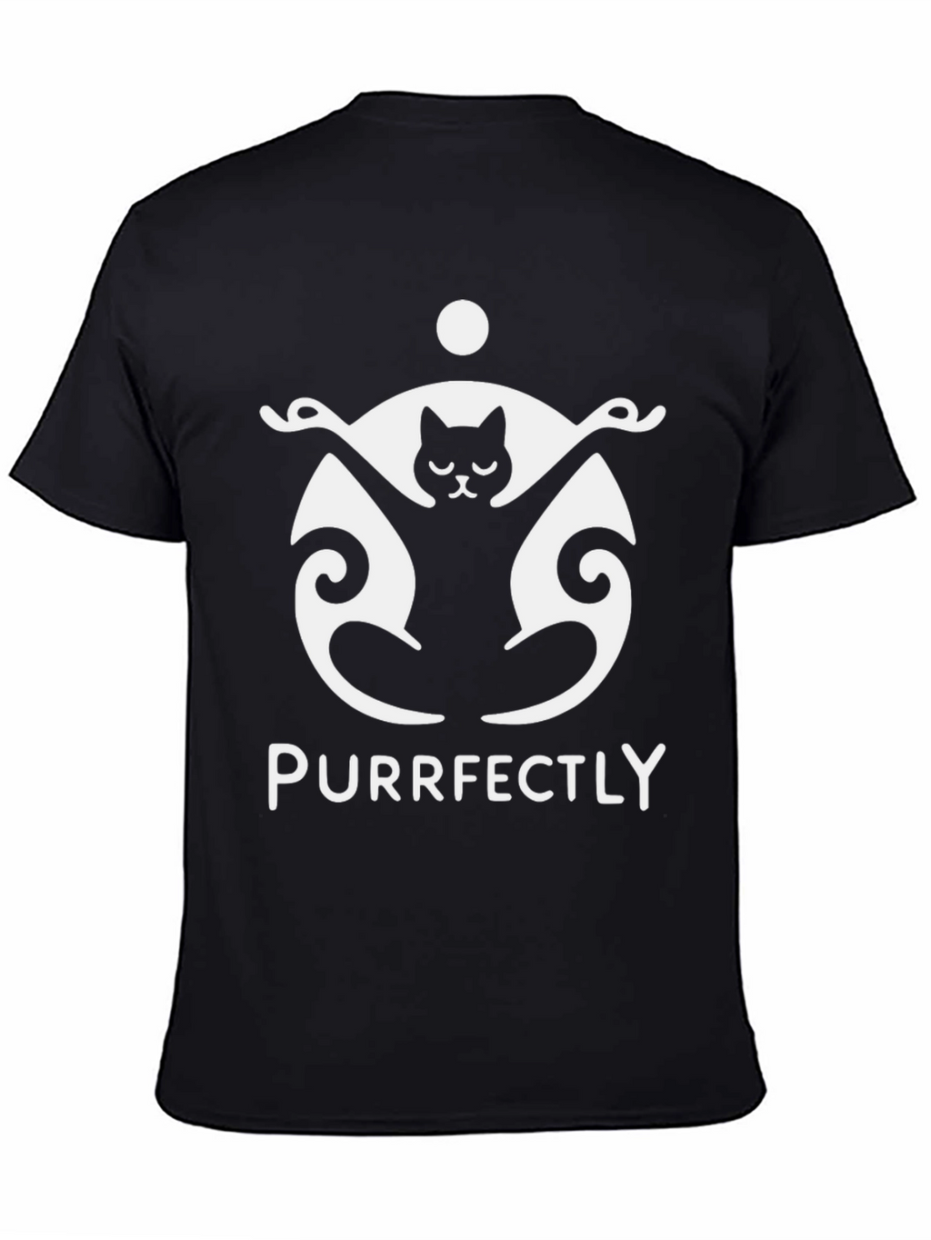 Purrfectly Funny Cat Yoga Black T-Shirt
