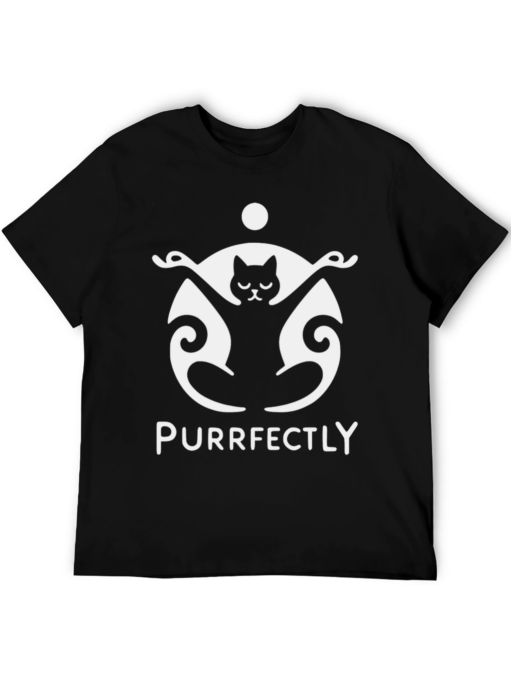 Purrfectly Funny Cat Yoga Black T-Shirt