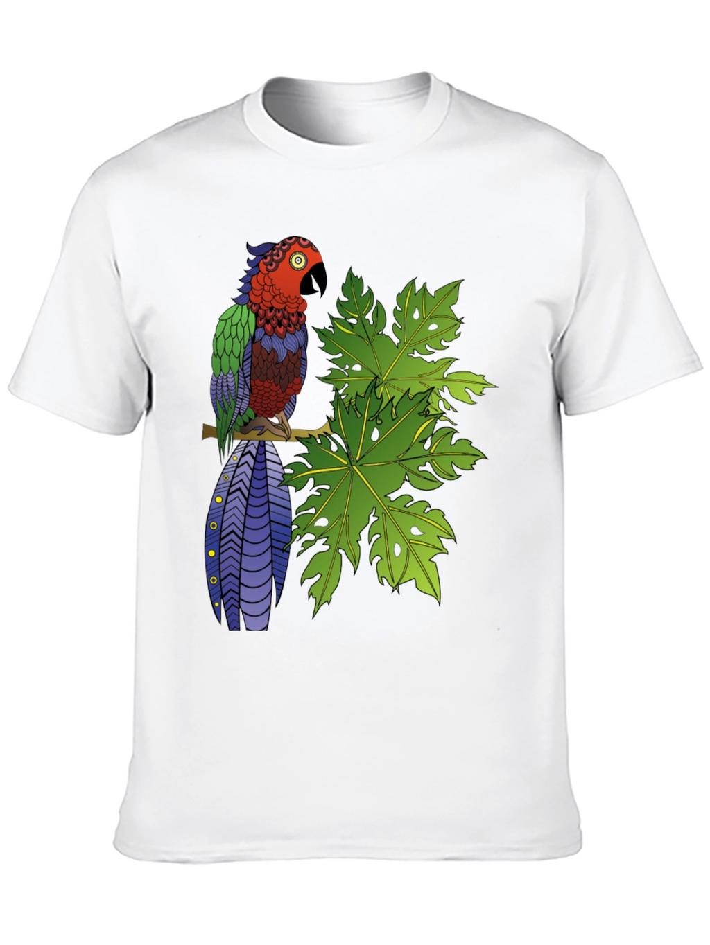 Tropical Parrot Graphic Tee - Nature Inspired