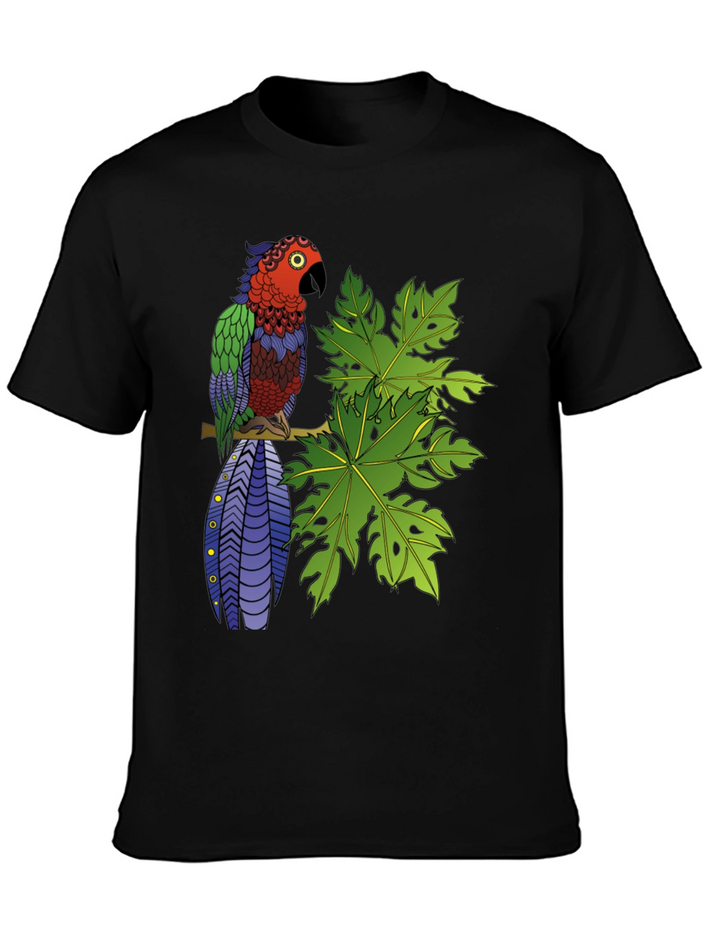 Tropical Parrot Graphic Tee - Nature Inspired