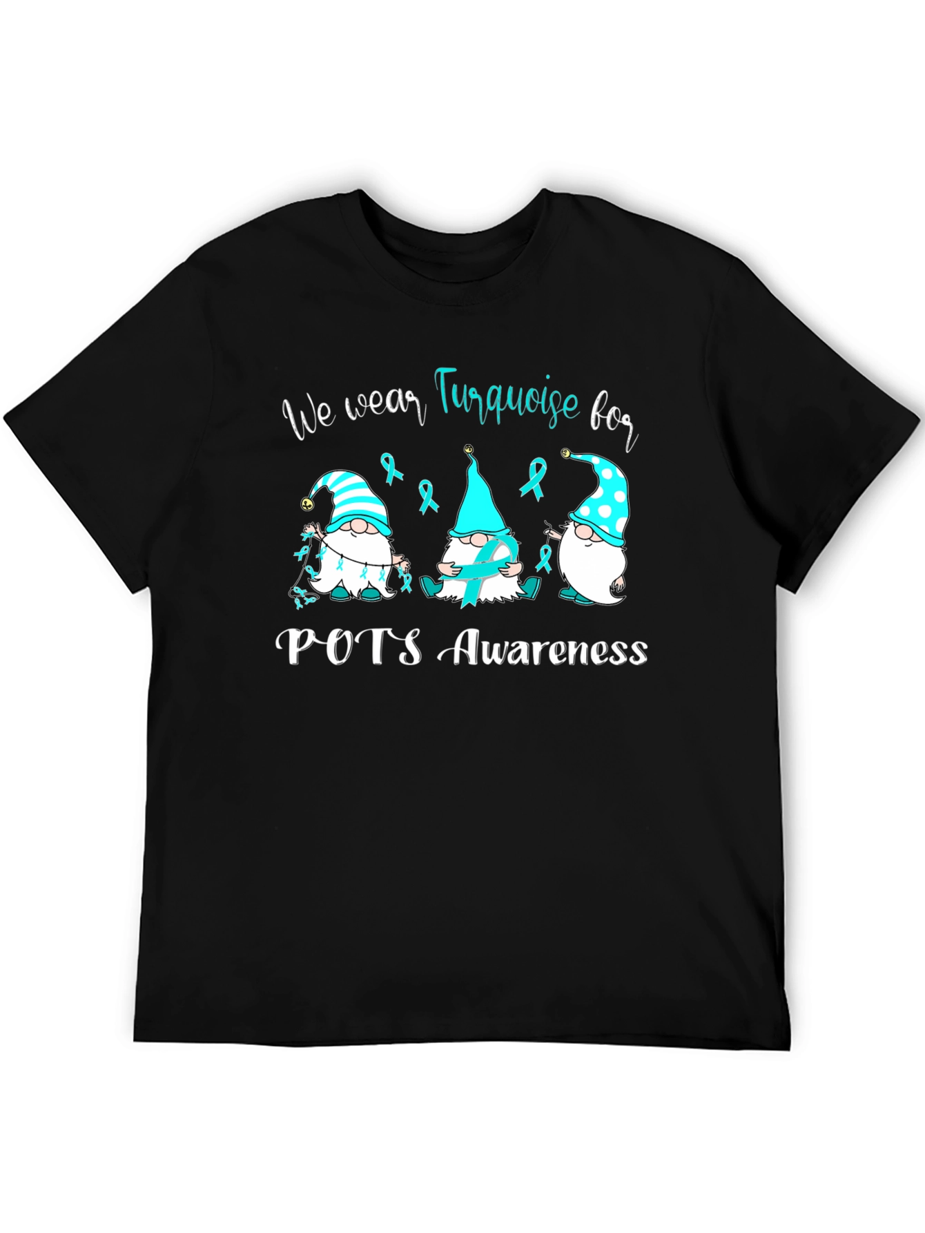 POTS Awareness Turquoise Ribbon Gnomes T-Shirt