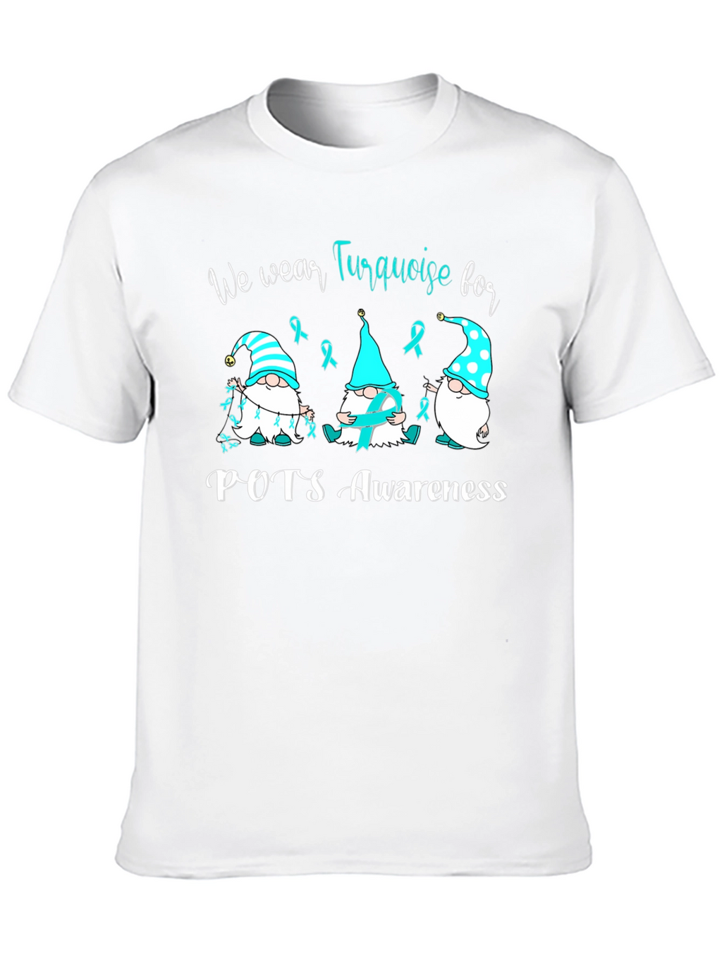 POTS Awareness Turquoise Ribbon Gnomes T-Shirt