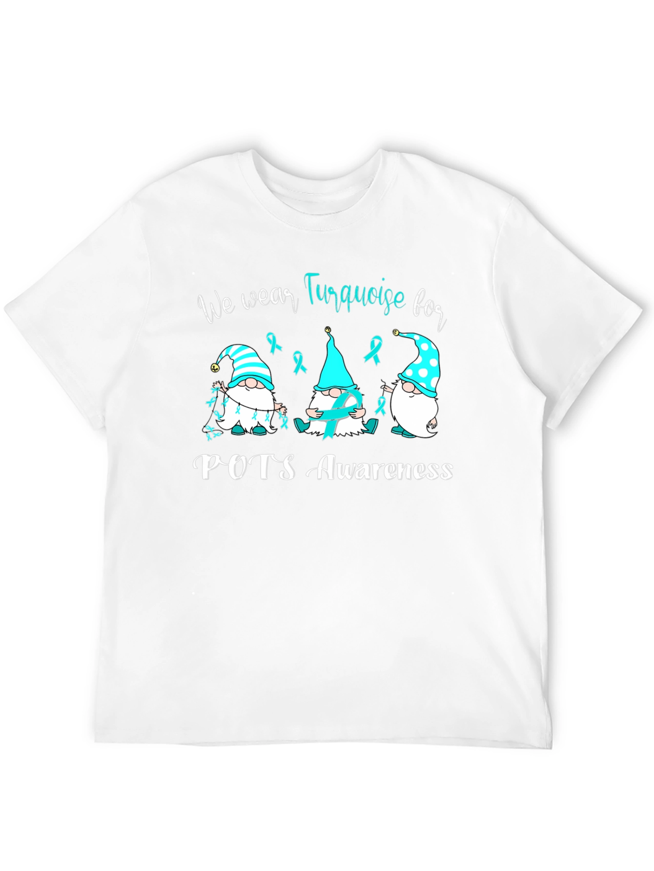 POTS Awareness Turquoise Ribbon Gnomes T-Shirt