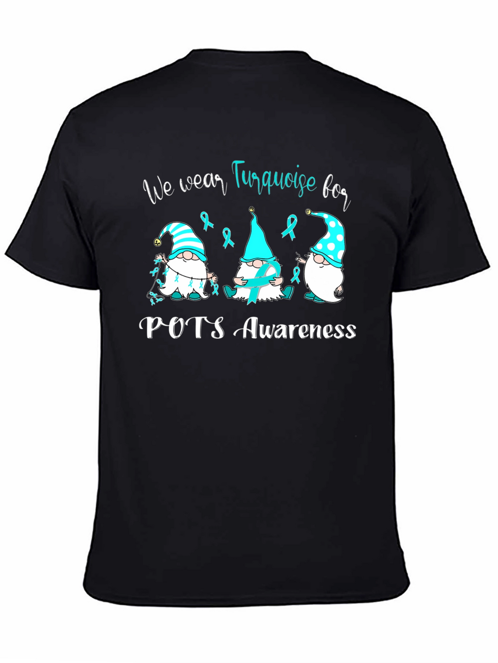 POTS Awareness Turquoise Ribbon Gnomes T-Shirt