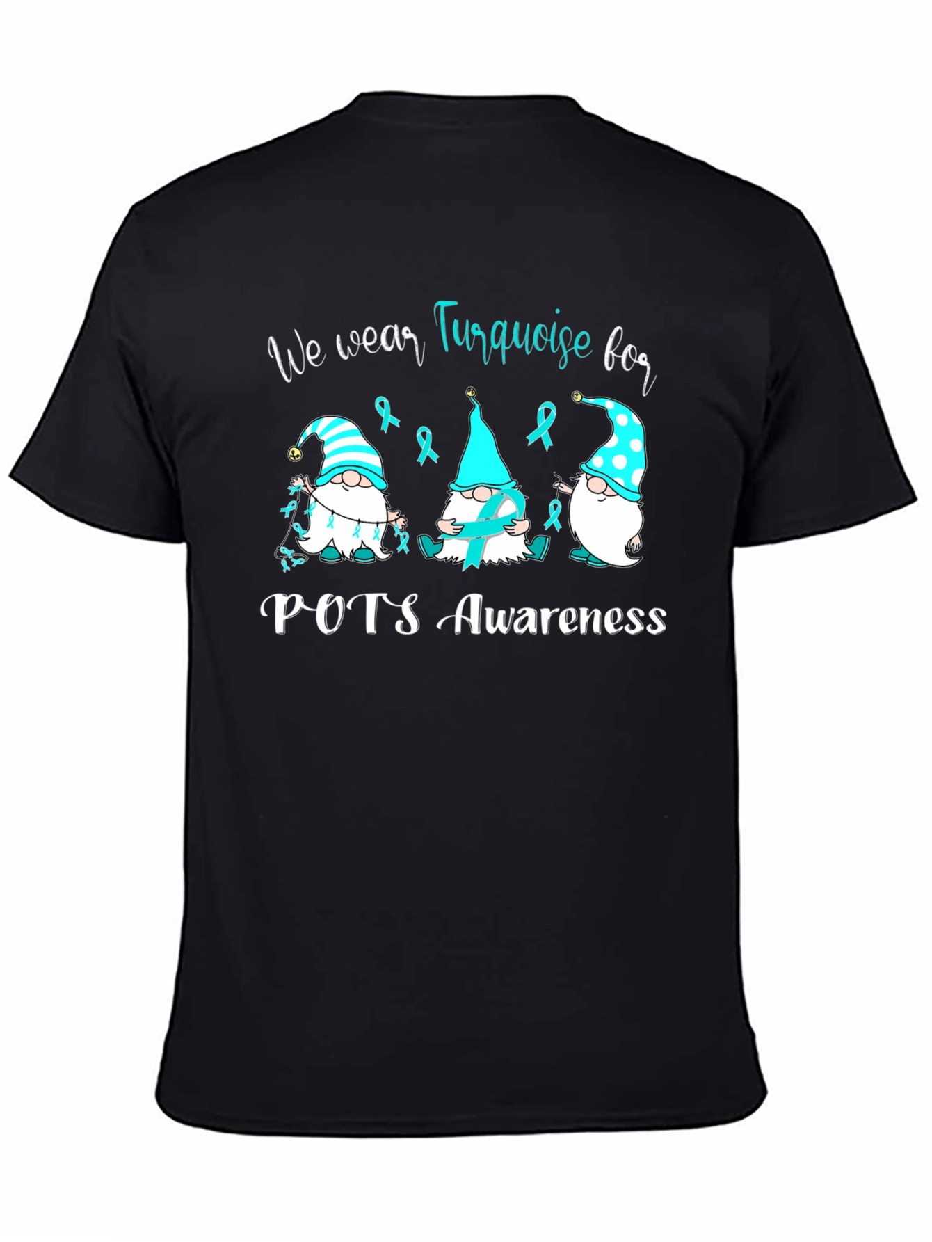 POTS Awareness Turquoise Ribbon Gnomes T-Shirt