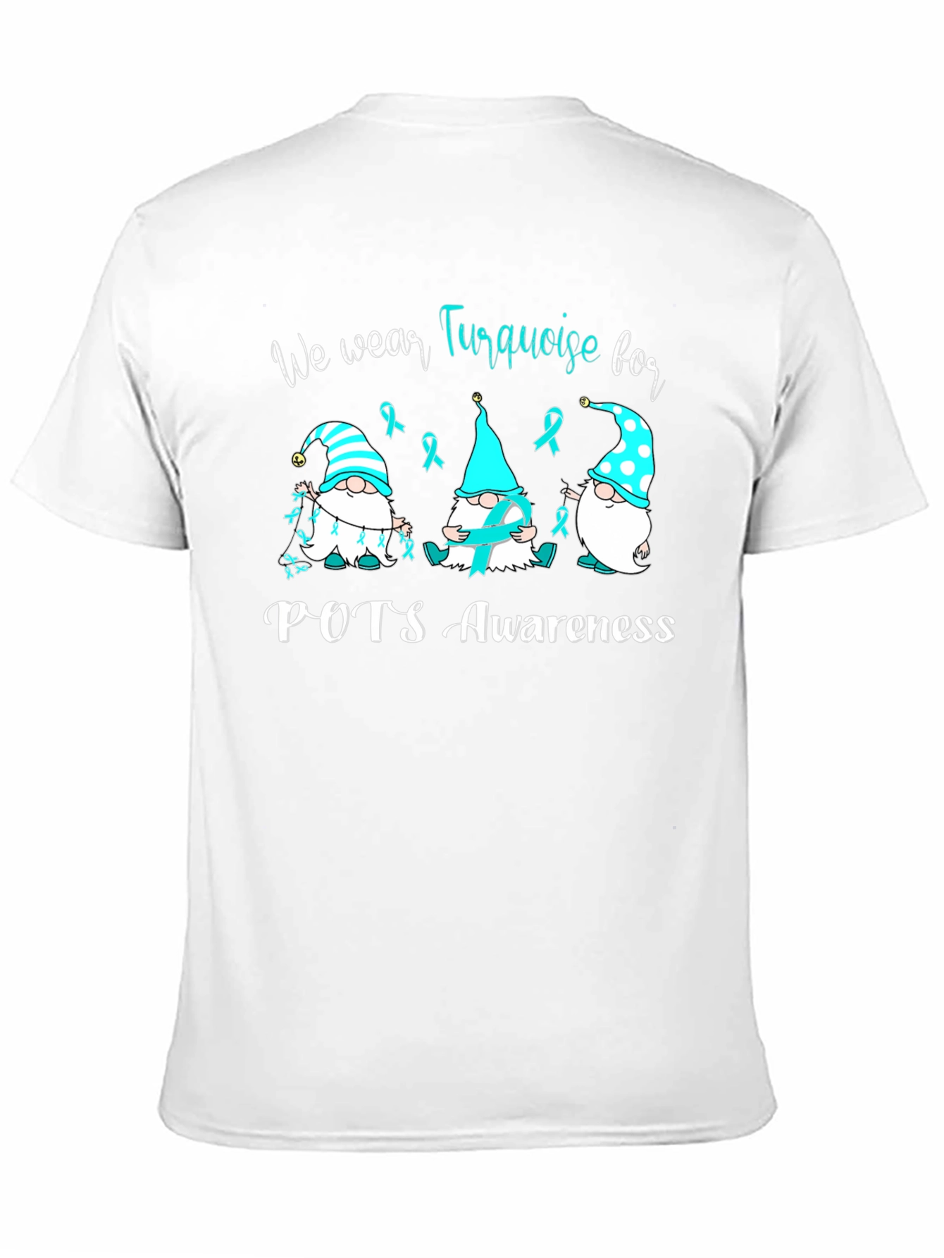POTS Awareness Turquoise Ribbon Gnomes T-Shirt