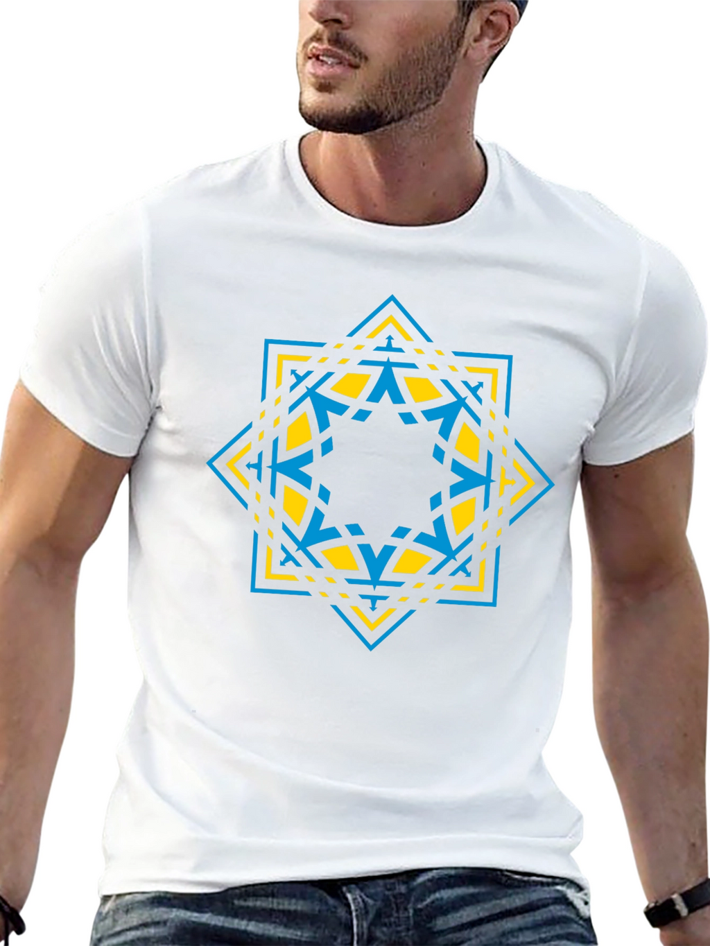 Geometric Star Graphic Tee - Modern Design
