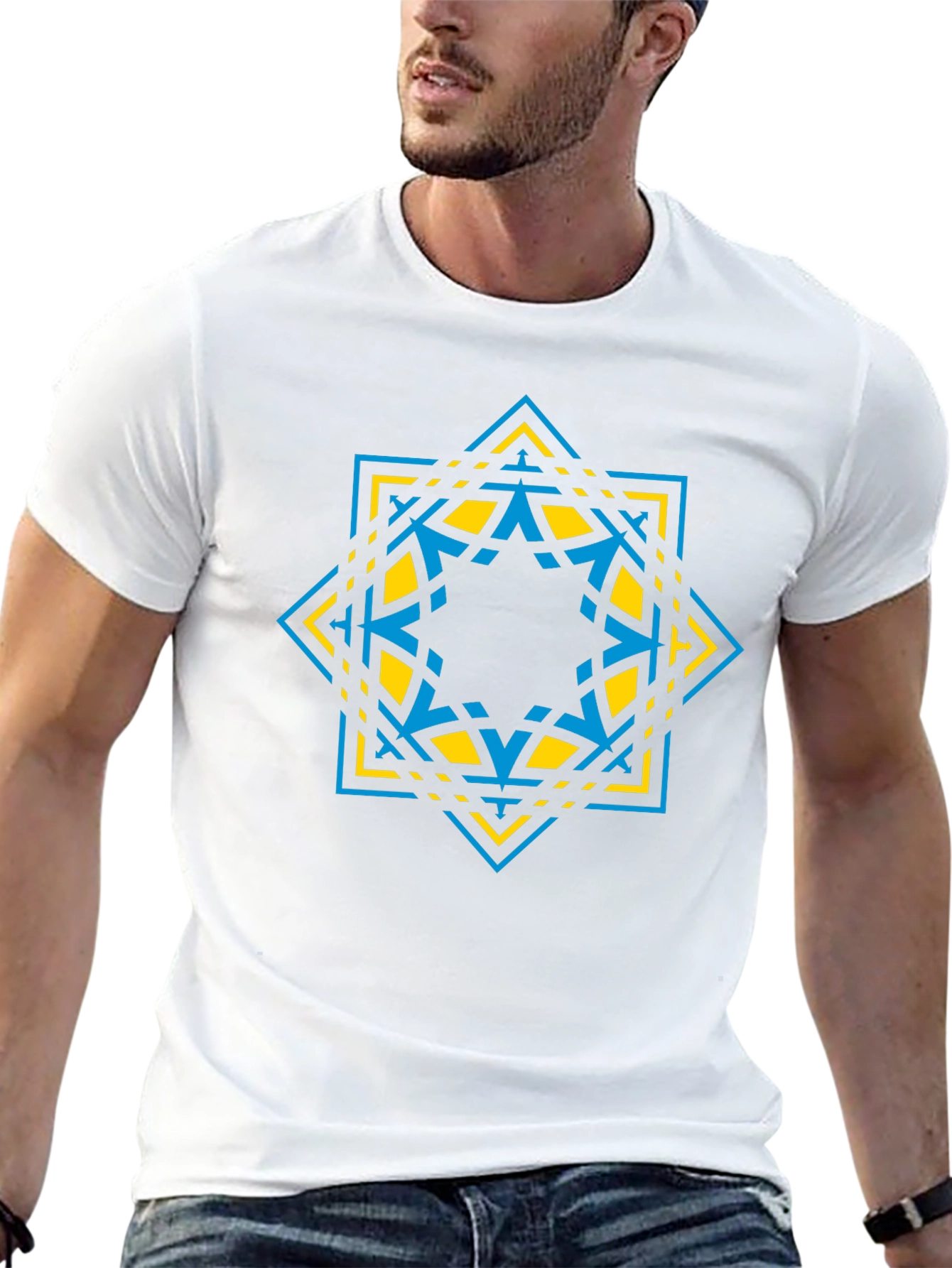 Geometric Star Graphic Tee - Modern Design