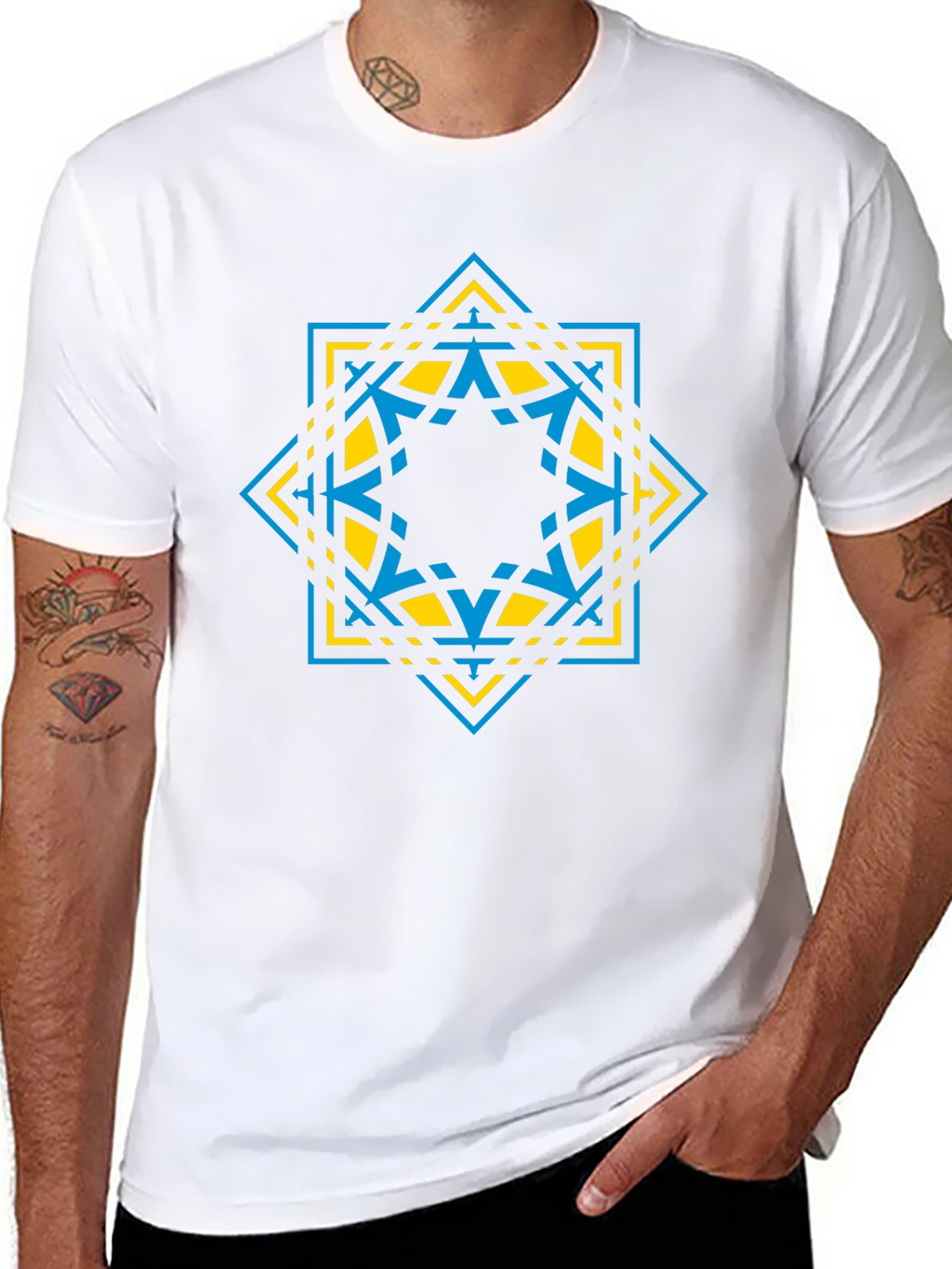 Geometric Star Graphic Tee - Modern Design