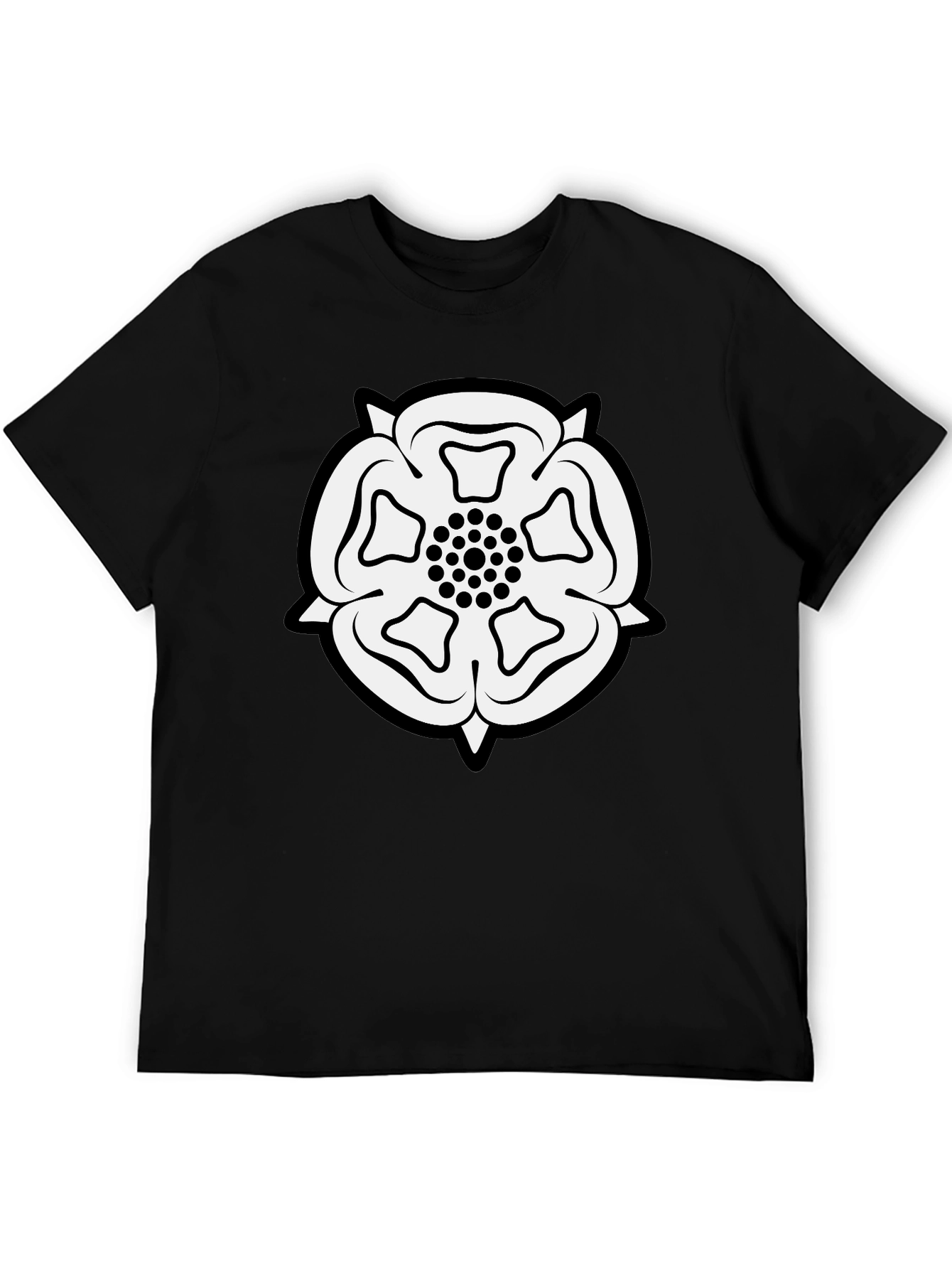 Yorkshire Rose Black T-Shirt - Classic England Emblem