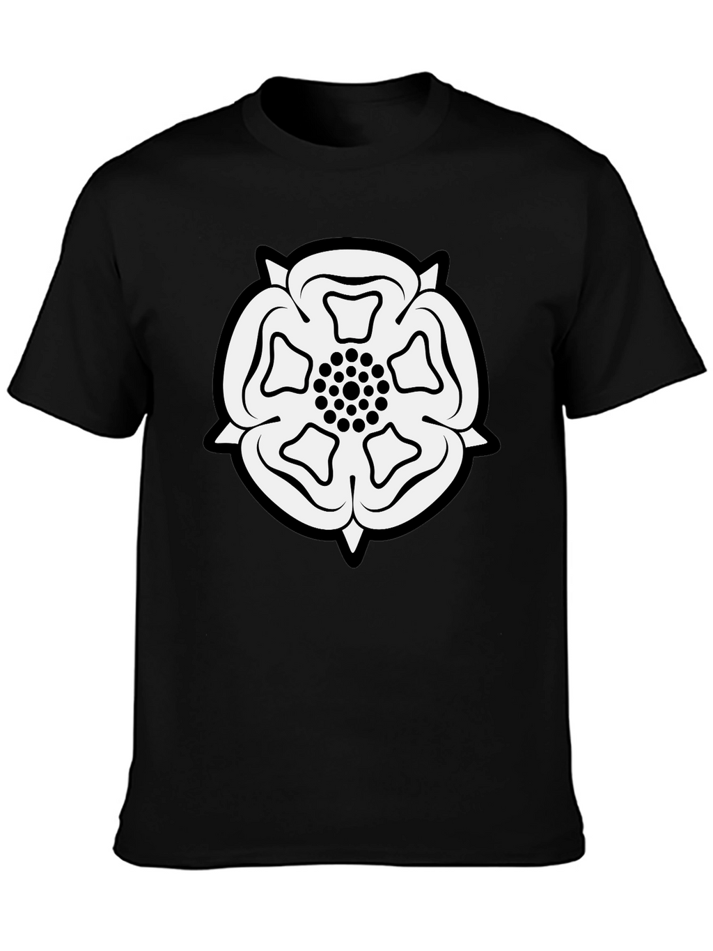 Yorkshire Rose Black T-Shirt - Classic England Emblem