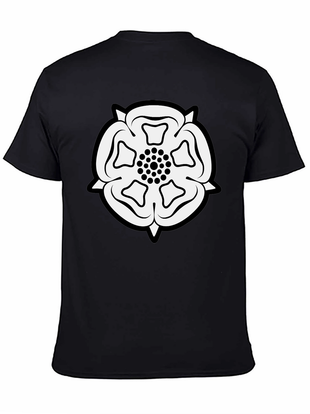 Yorkshire Rose Black T-Shirt - Classic England Emblem