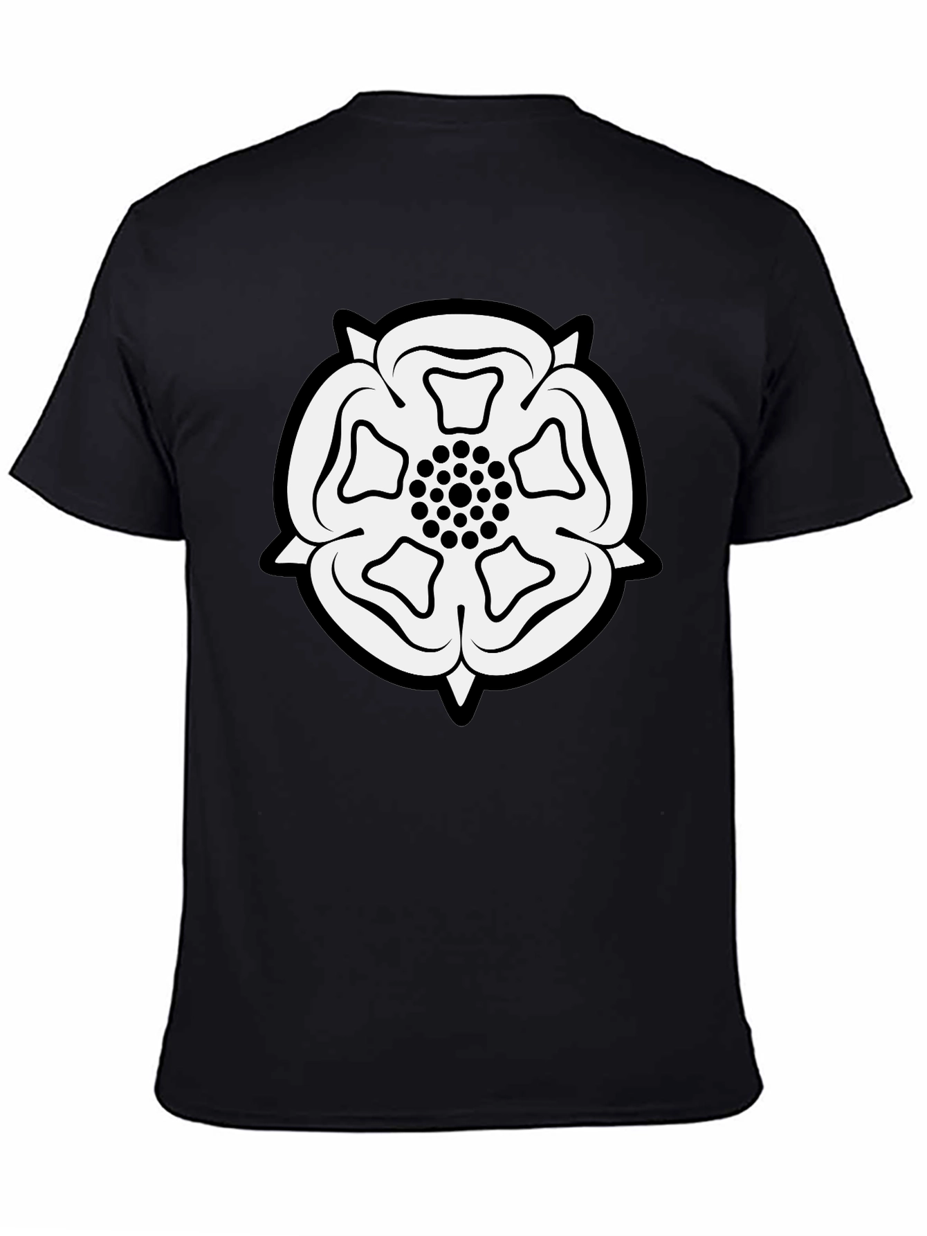 Yorkshire Rose Black T-Shirt - Classic England Emblem
