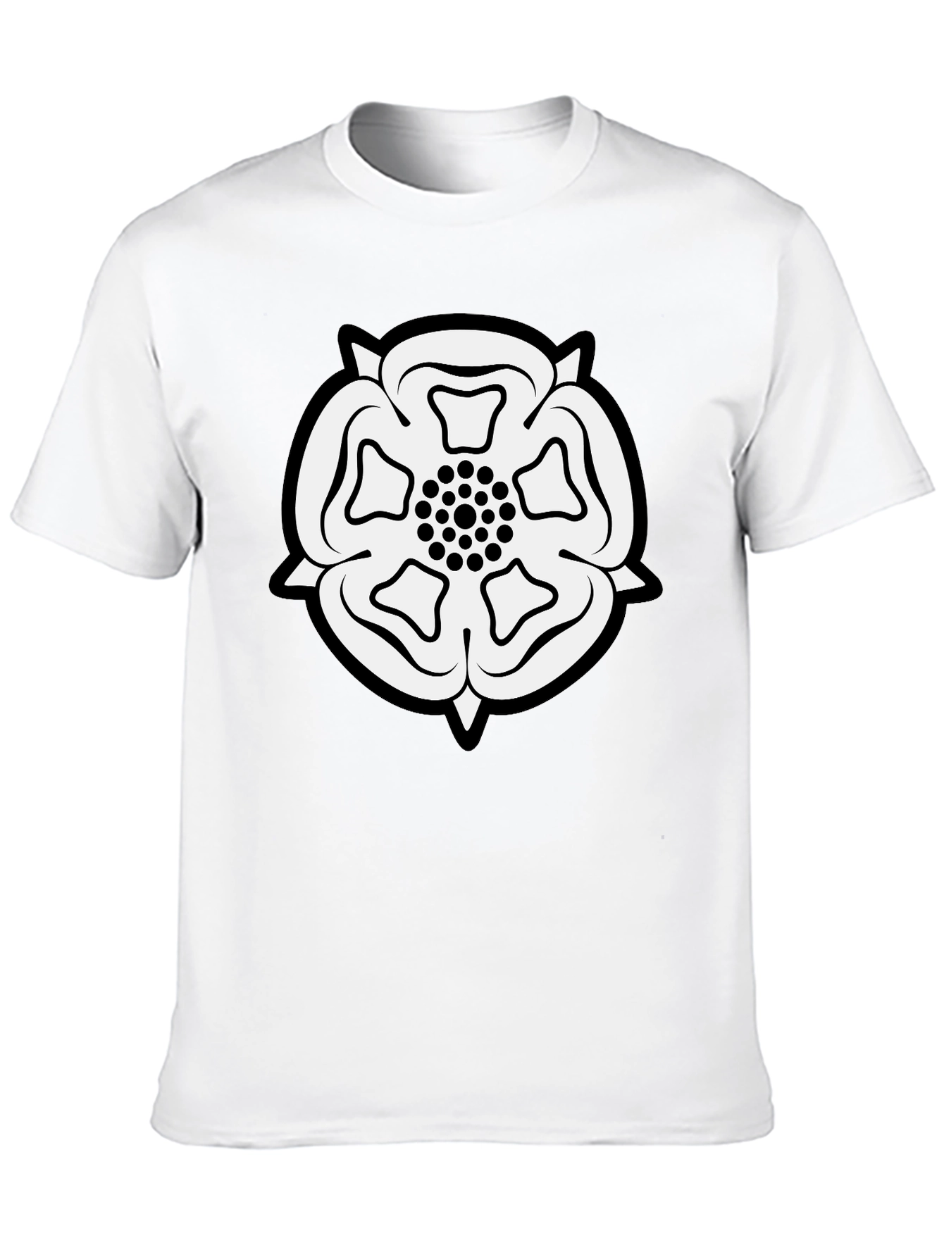 Yorkshire Rose Black T-Shirt - Classic England Emblem