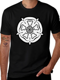 Yorkshire Rose Black T-Shirt - Classic England Emblem