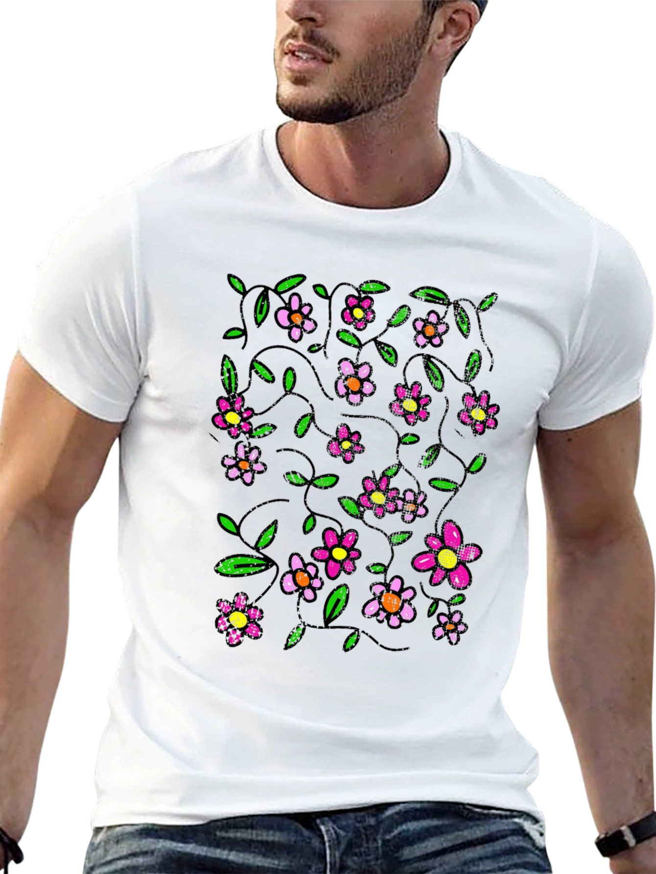 Floral T-Shirt - Pink Flower Design