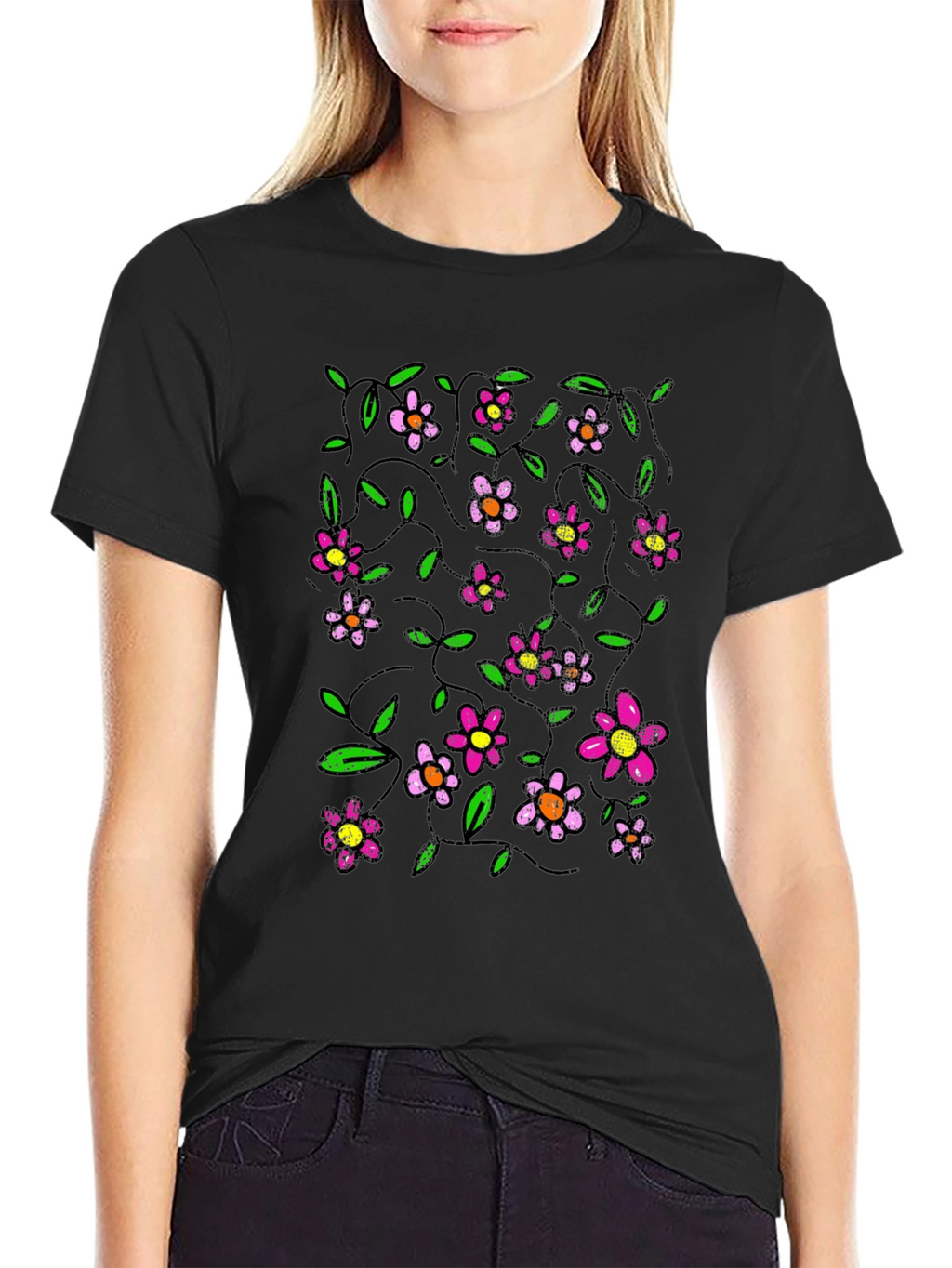 Floral T-Shirt - Pink Flower Design